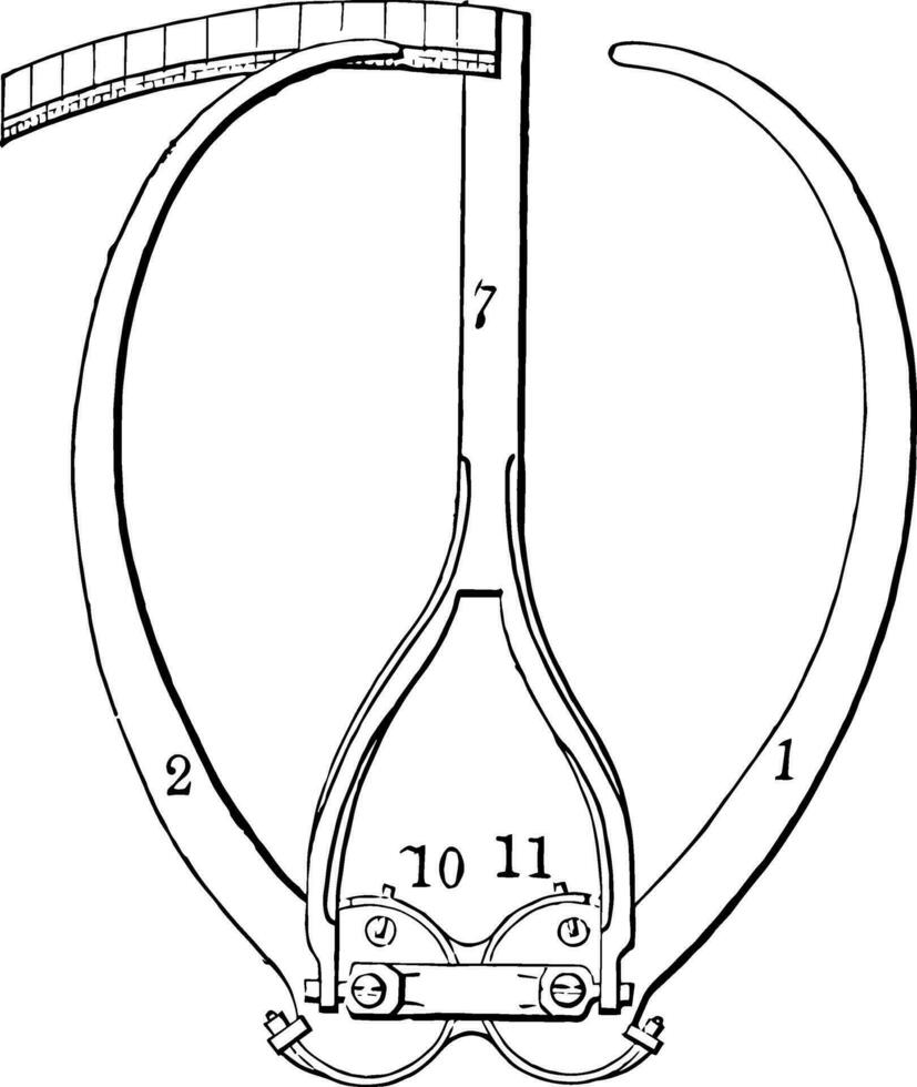 Mechanical Calipers vintage illustration. vector