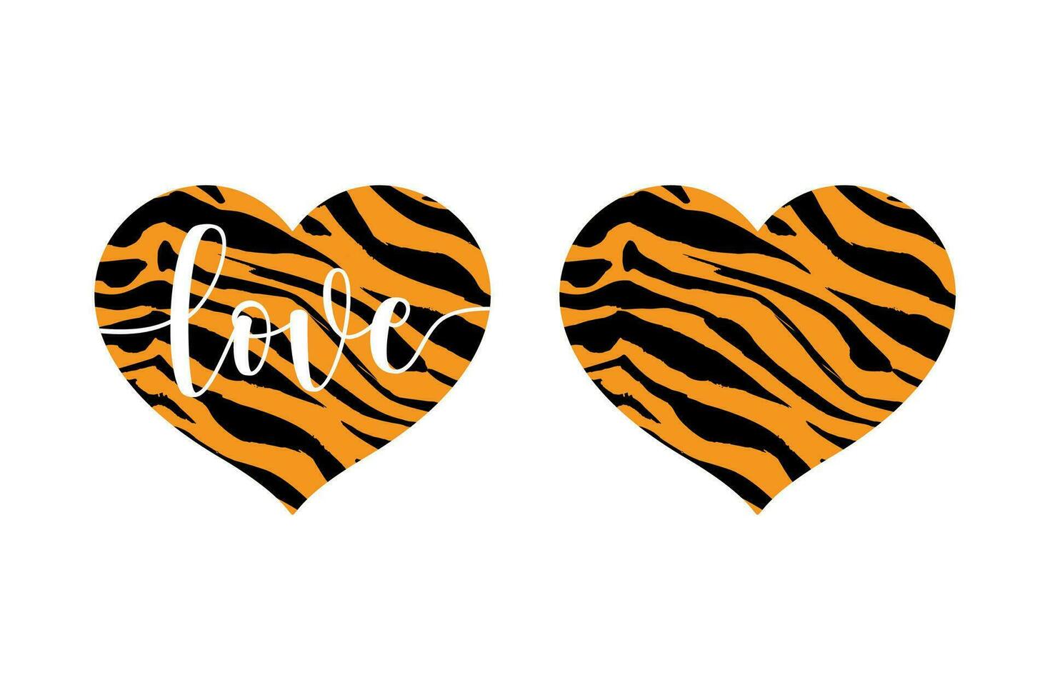 Love text tiger design template vector