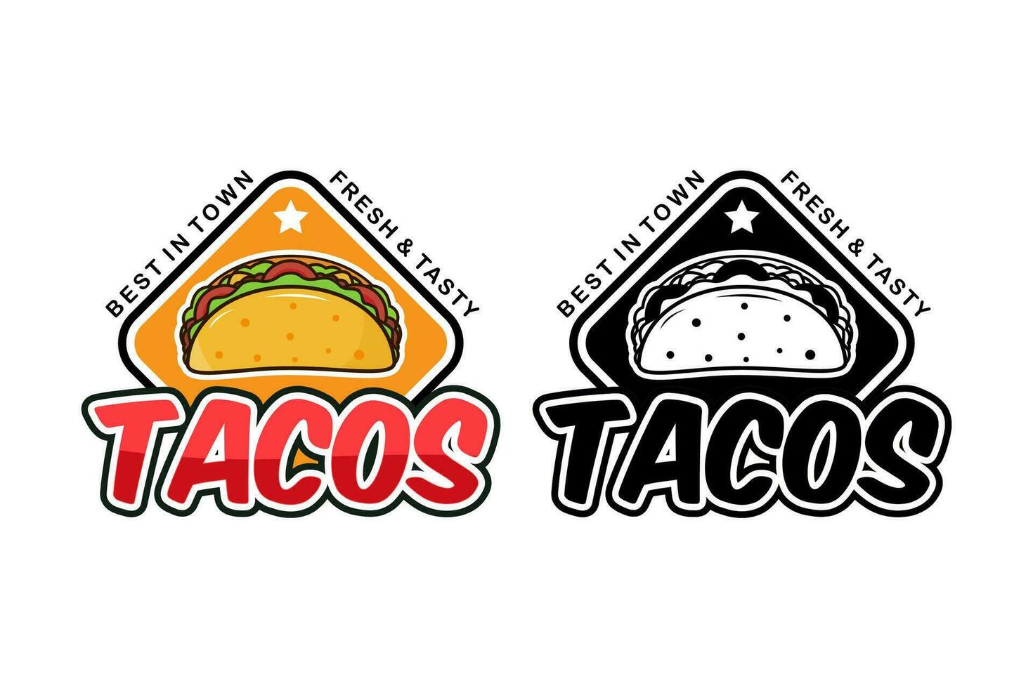 tacos template design logo collection vector