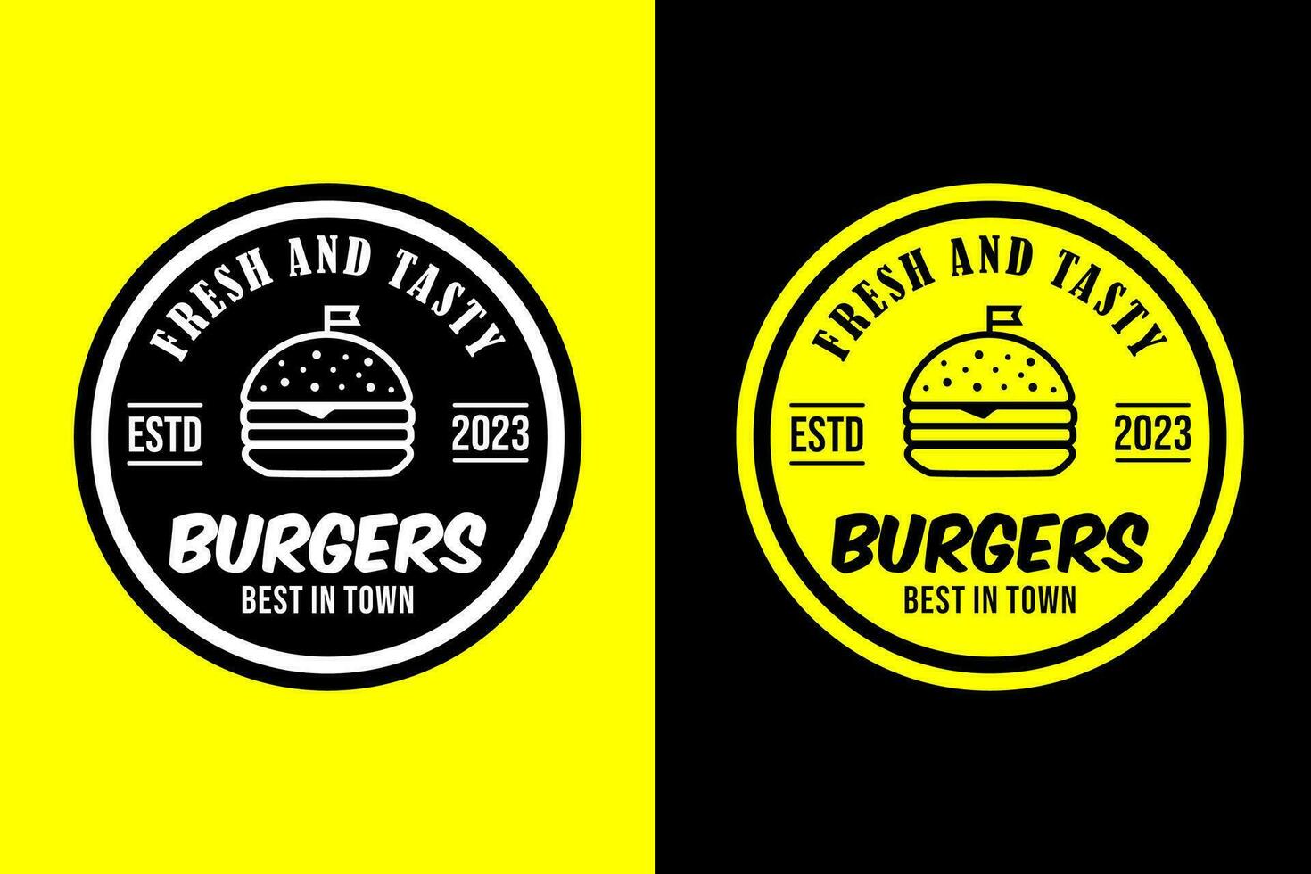 Burger logo vector art design fresh and tasty