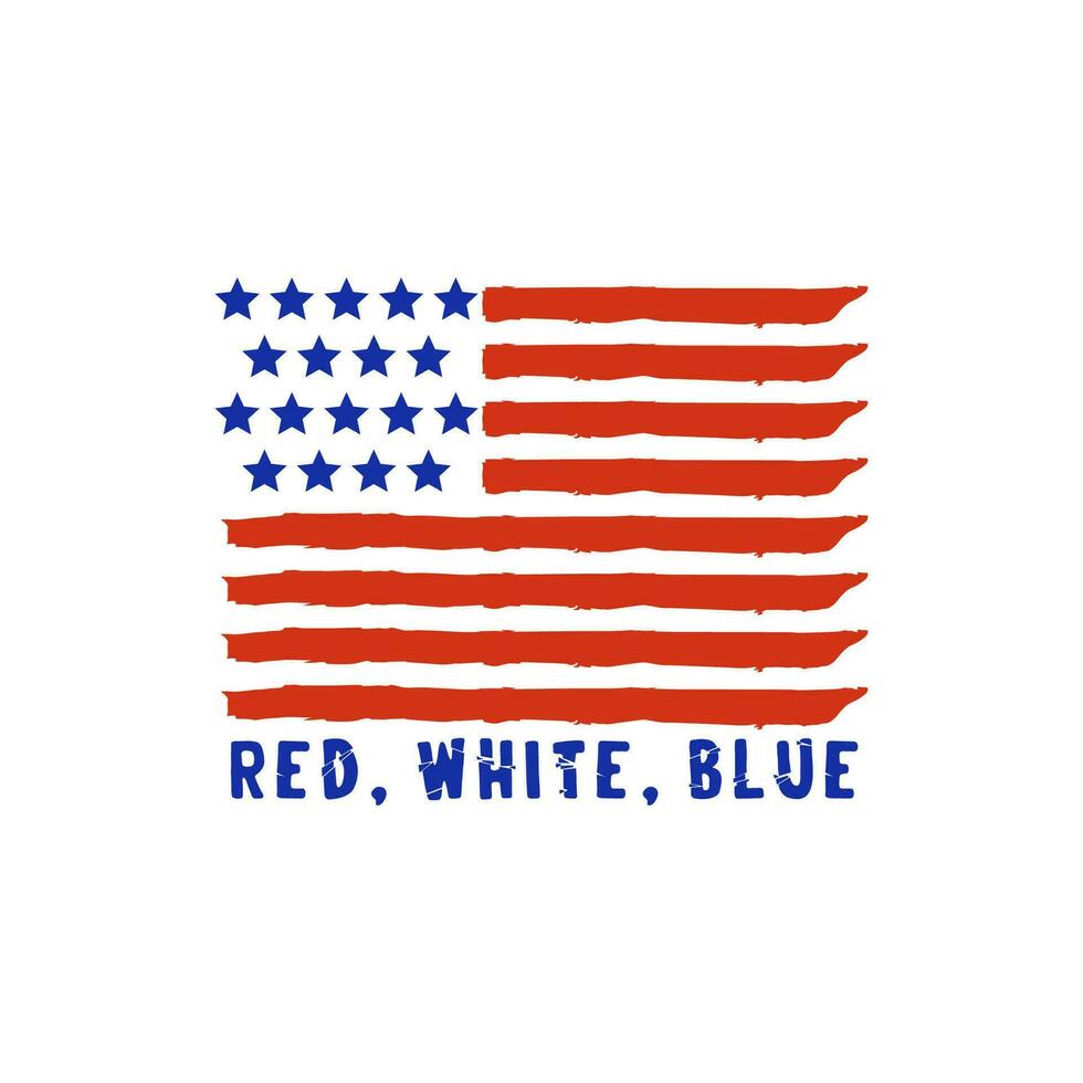 Red white blue flag design template vector