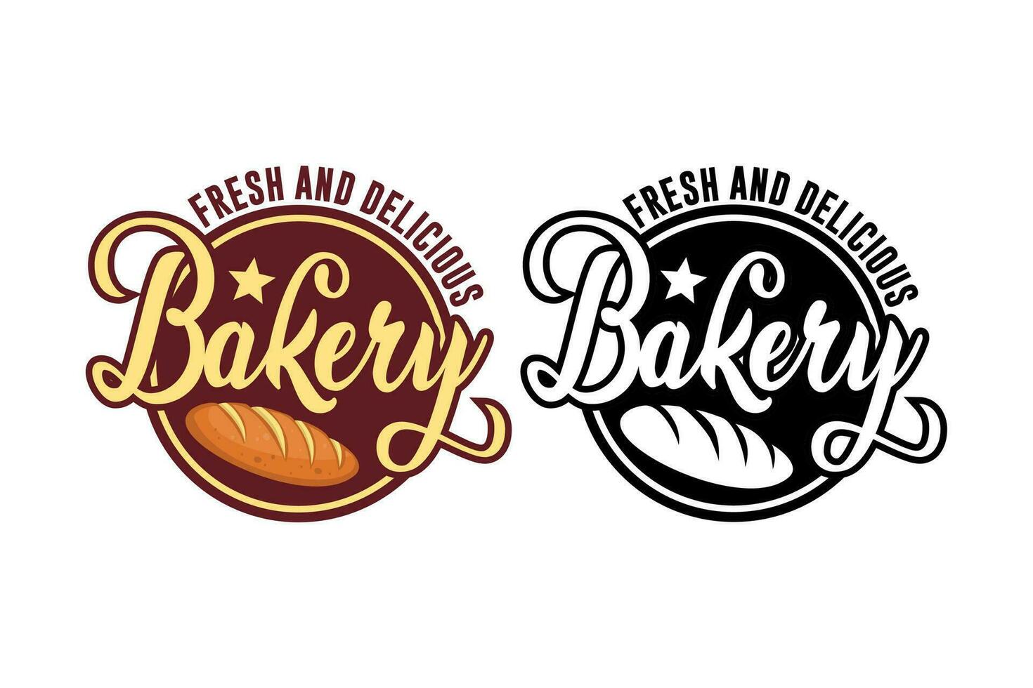 Bakery logo fresh and delicious template vector