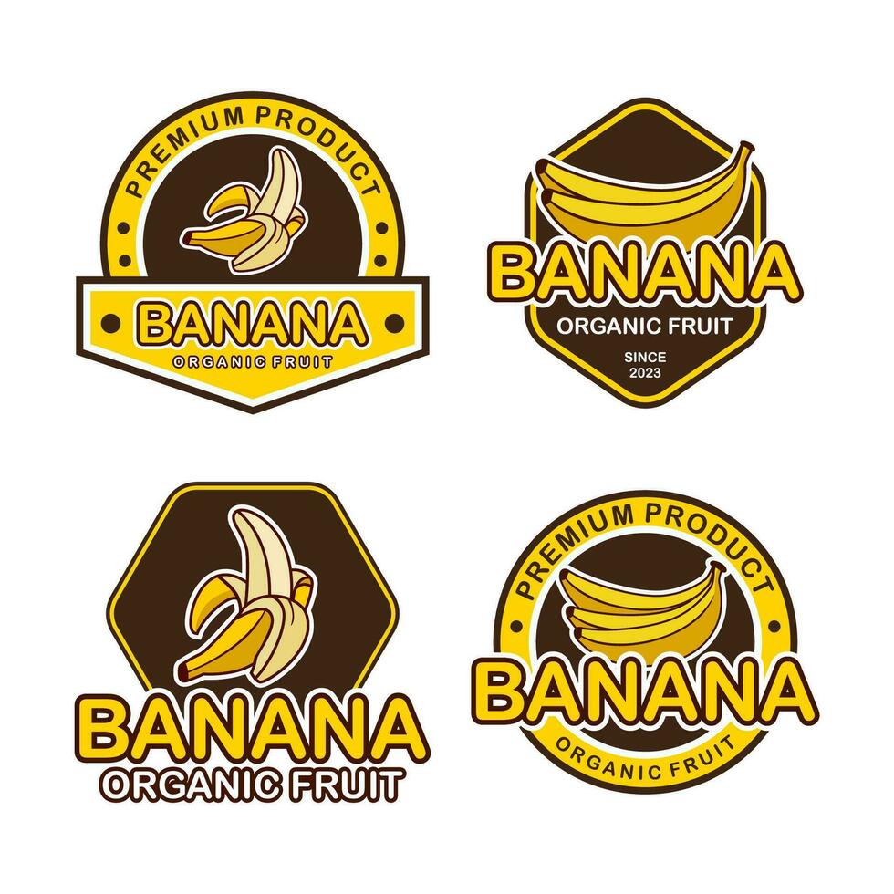 plátano logo colección conjunto diseño modelo vector