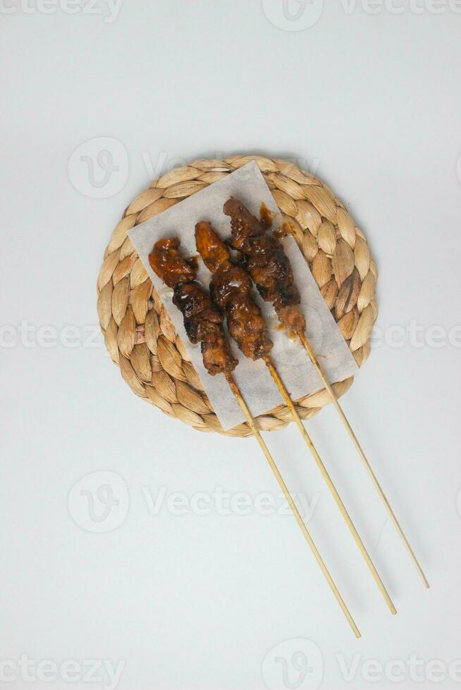 This is the most famous cooked chicken or goat satay dish photo