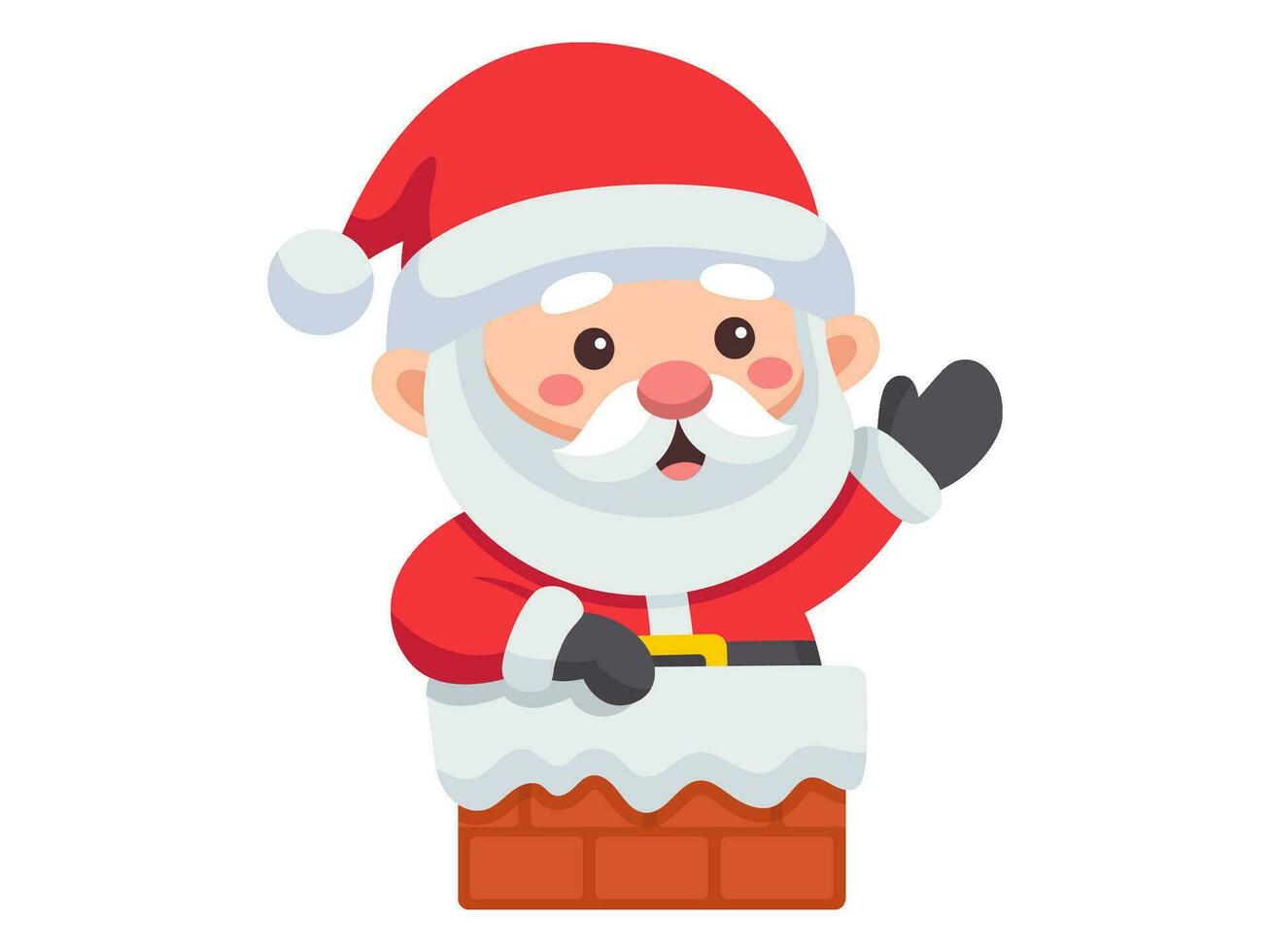santa claus chibi sticker element christmas illustration collection vector