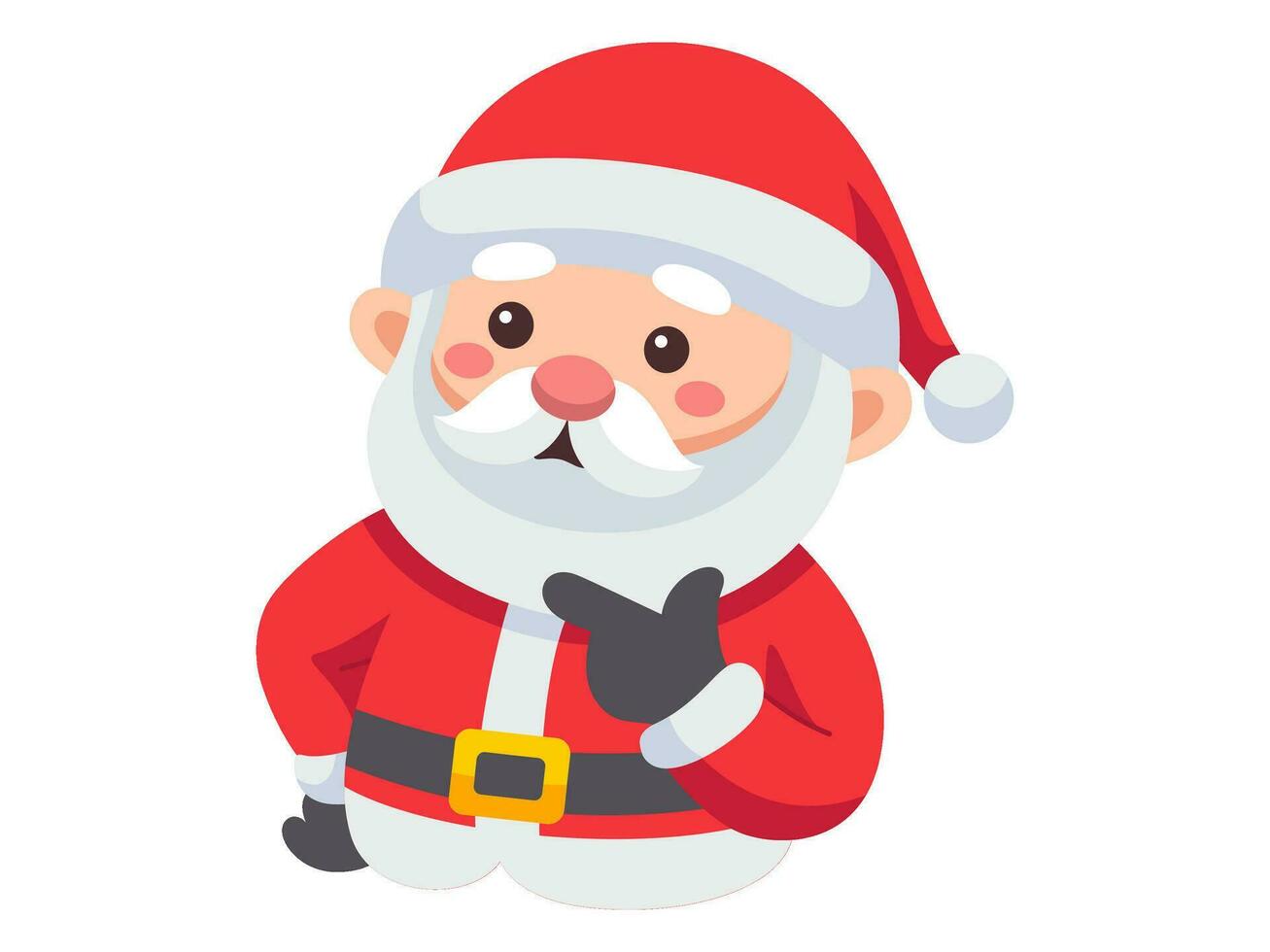 santa claus chibi sticker element christmas illustration collection vector