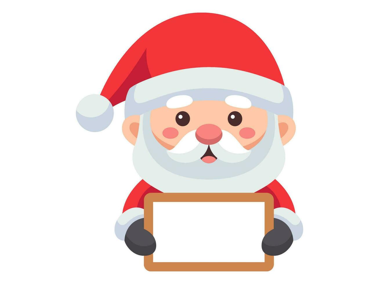 santa claus chibi sticker element christmas illustration collection vector