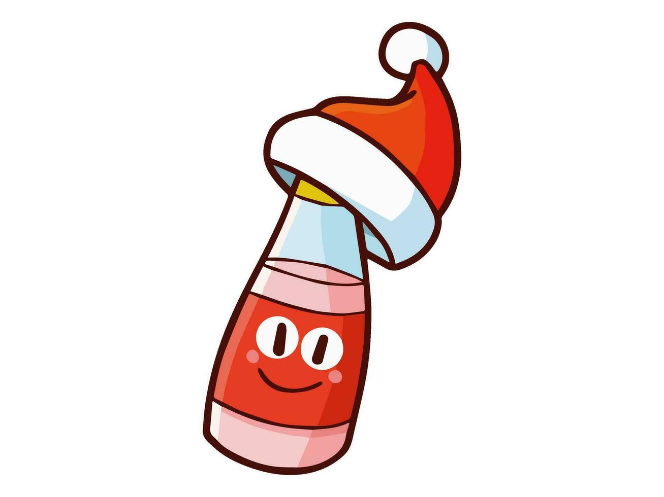 a cartoon food with a santa hat vector