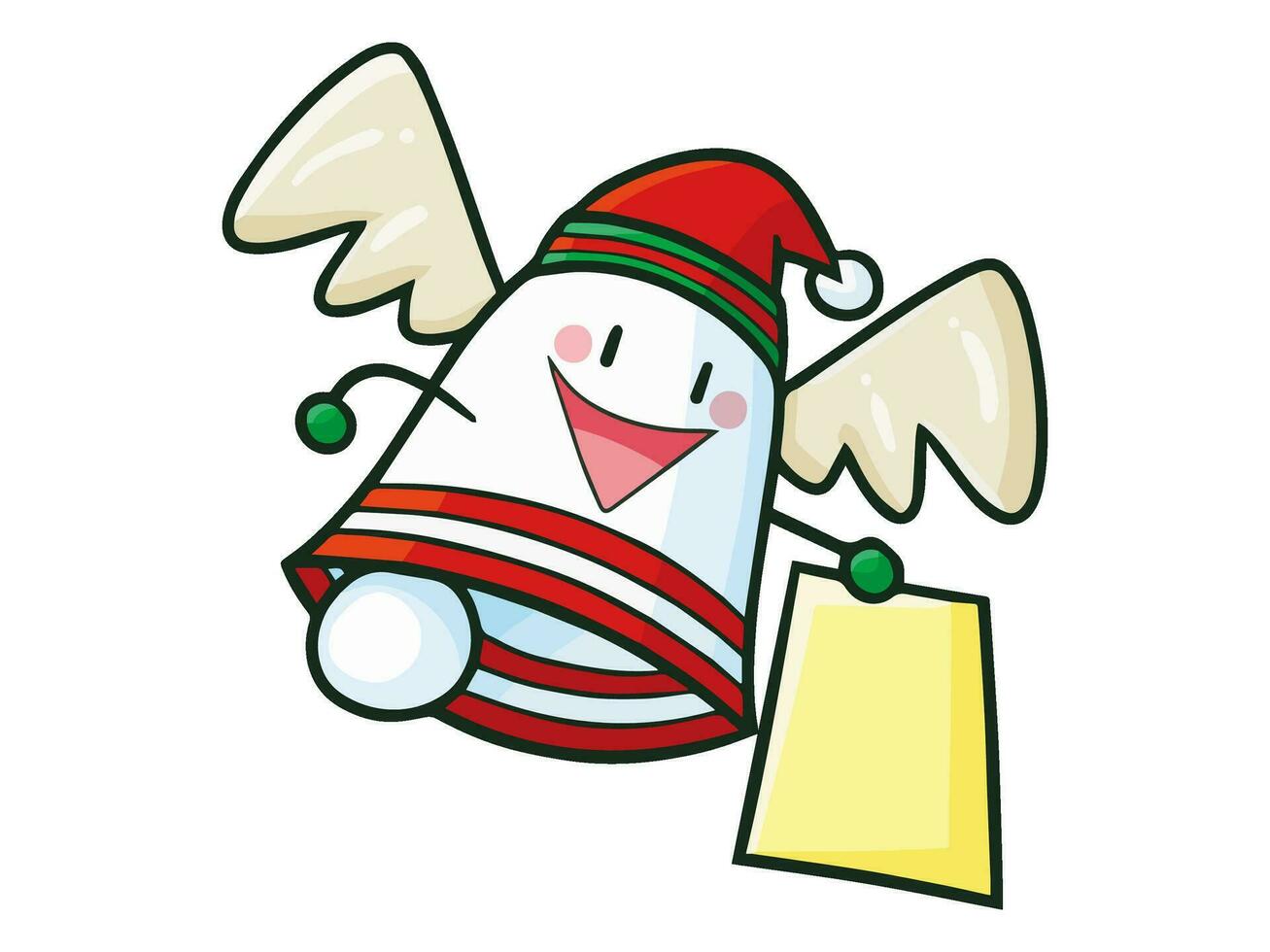 kawaii cartoon character with a santa hat on it vector