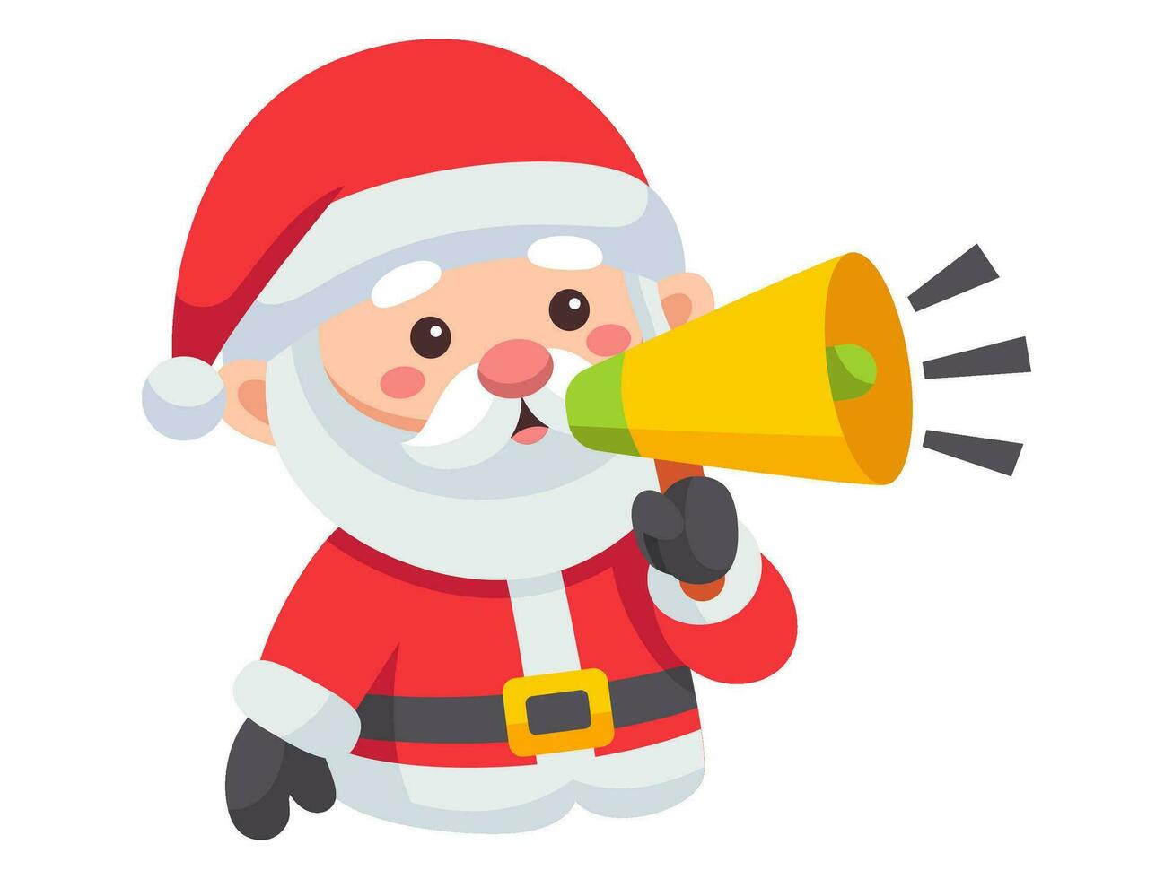 santa claus chibi sticker element christmas illustration collection vector