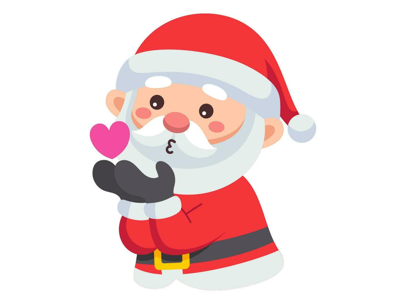 santa claus chibi sticker element christmas illustration collection vector