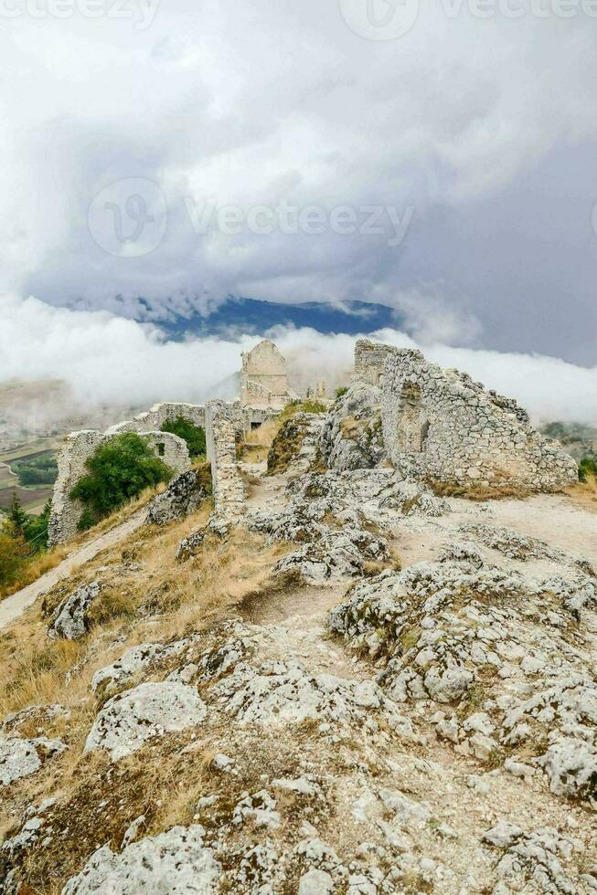 the ruins of the ancient city of kastoria, greece photo