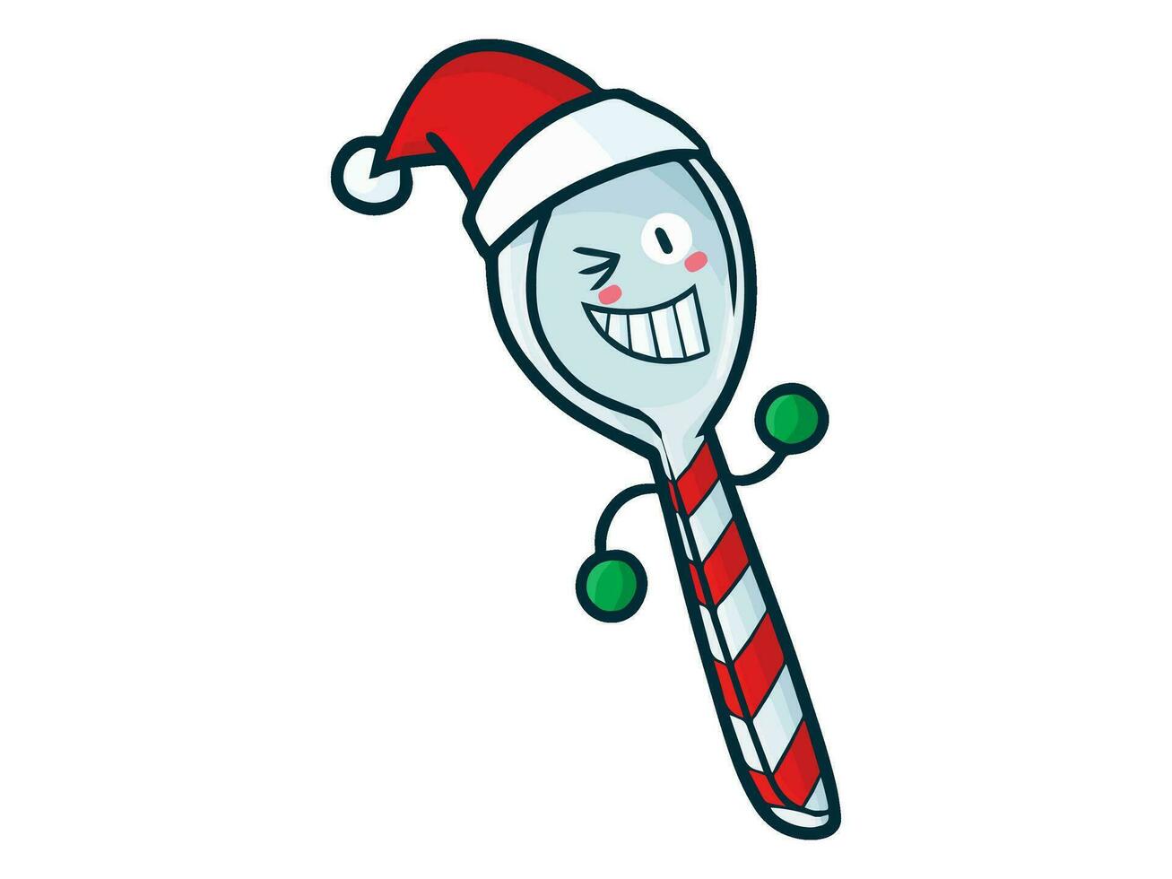 kawaii cartoon character with a santa hat on it vector