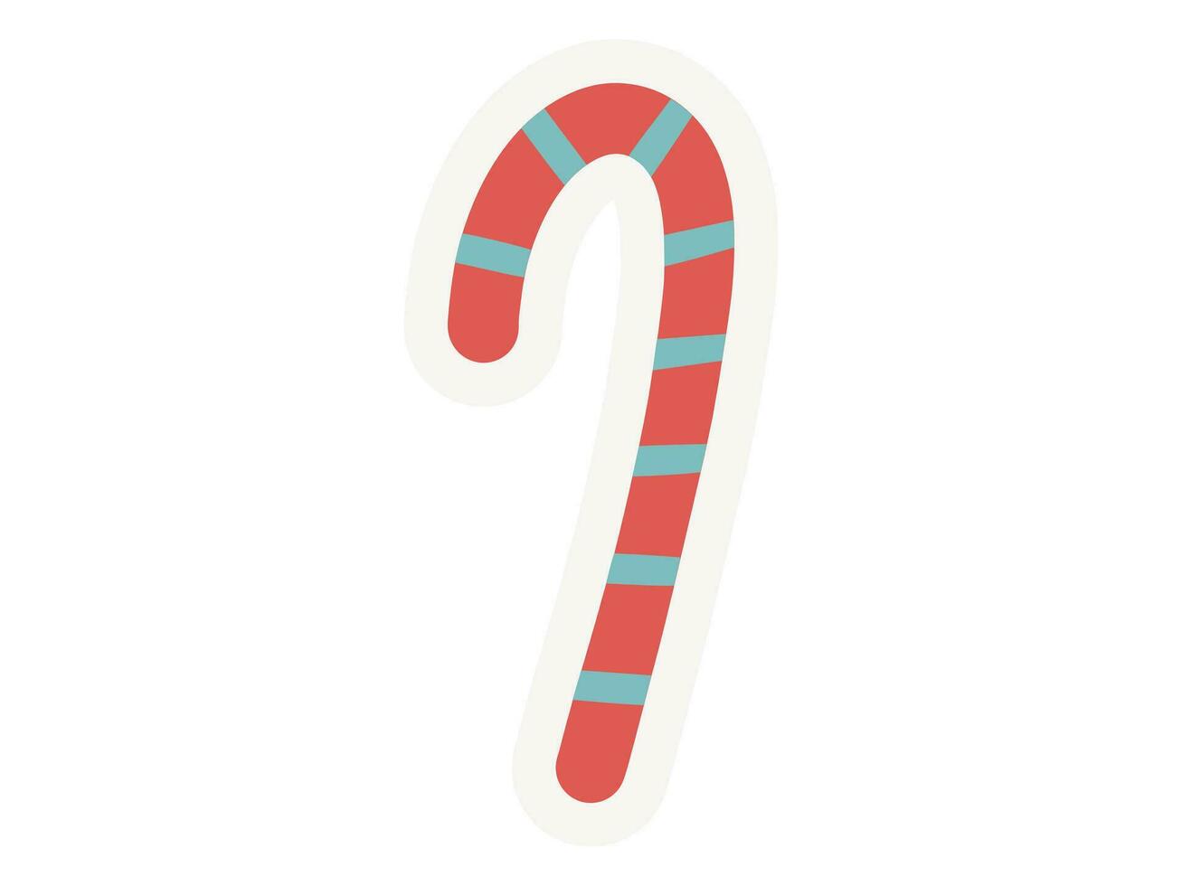 a candy cane icon on a white background vector