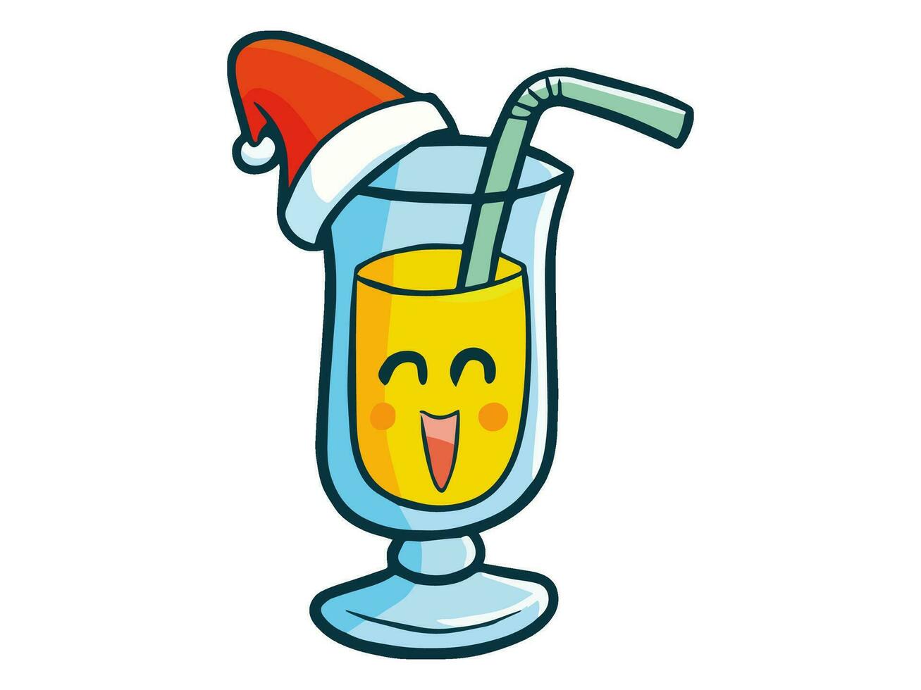 a cartoon food with a santa hat vector