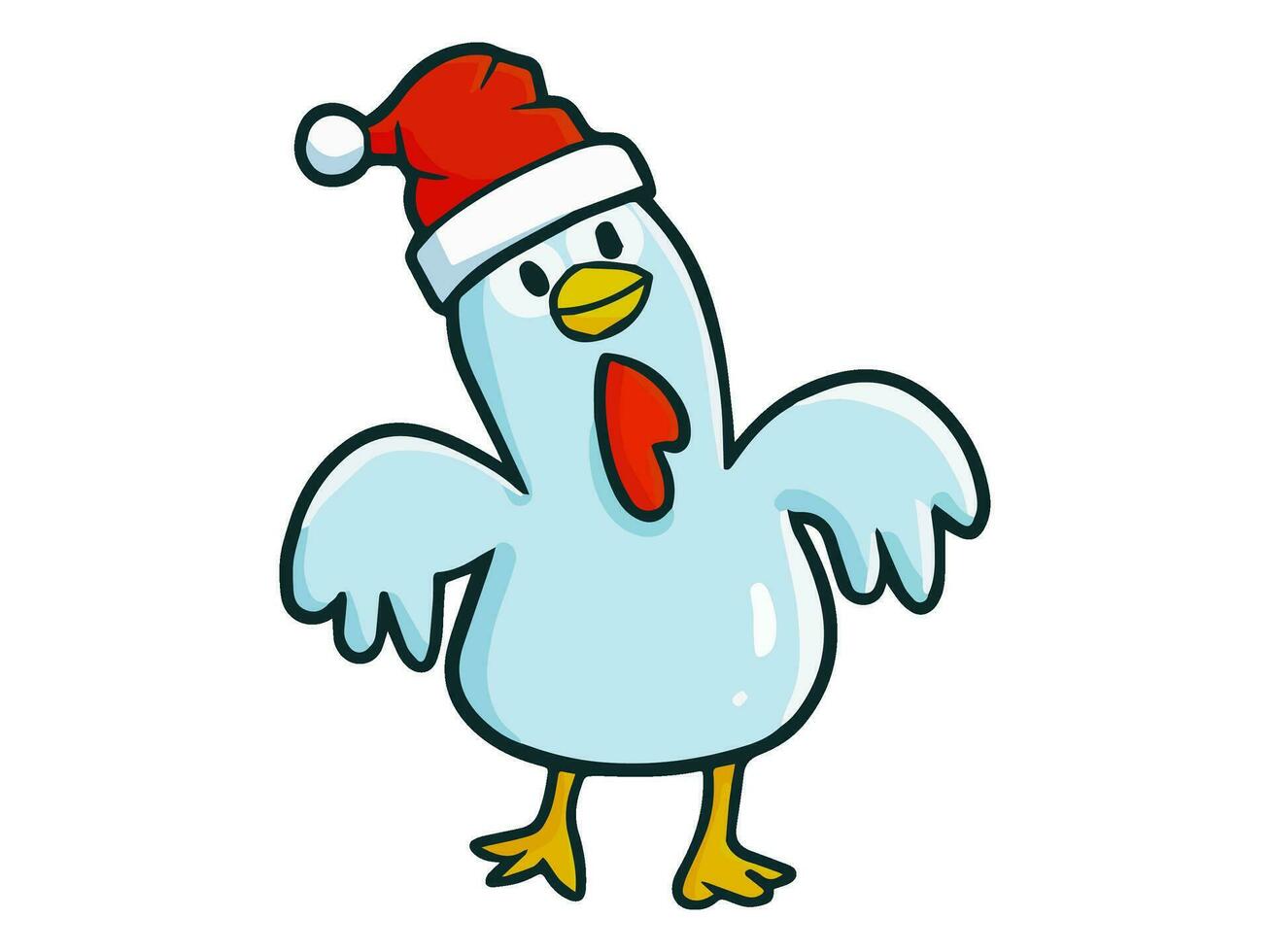 a cartoon animal wearing a santa hat vector