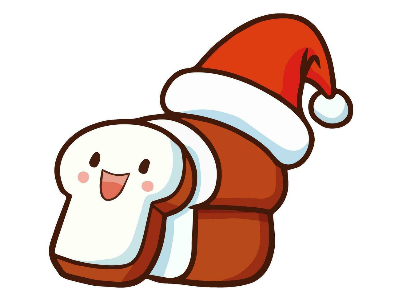 a cartoon food with a santa hat vector