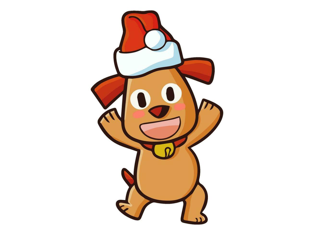 un dibujos animados animal vistiendo un Papa Noel sombrero vector