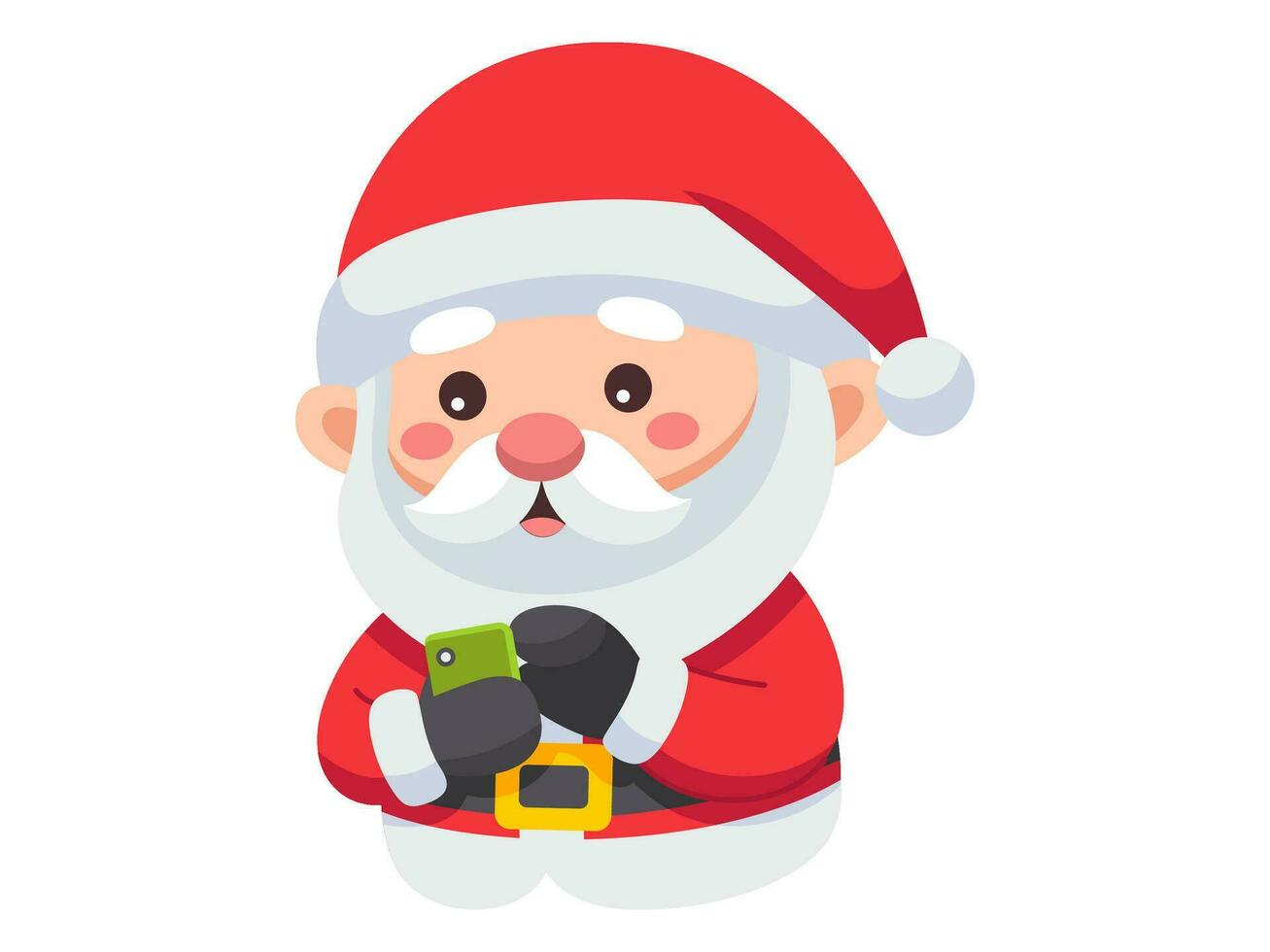 santa claus chibi sticker element christmas illustration collection vector