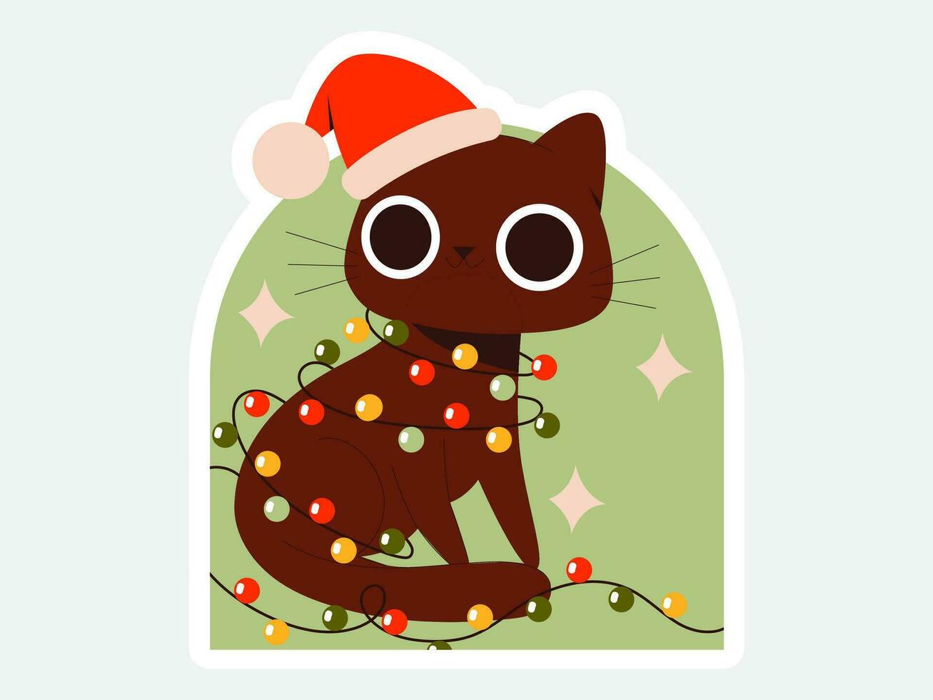 Christmas Cat Illustration Collection vector