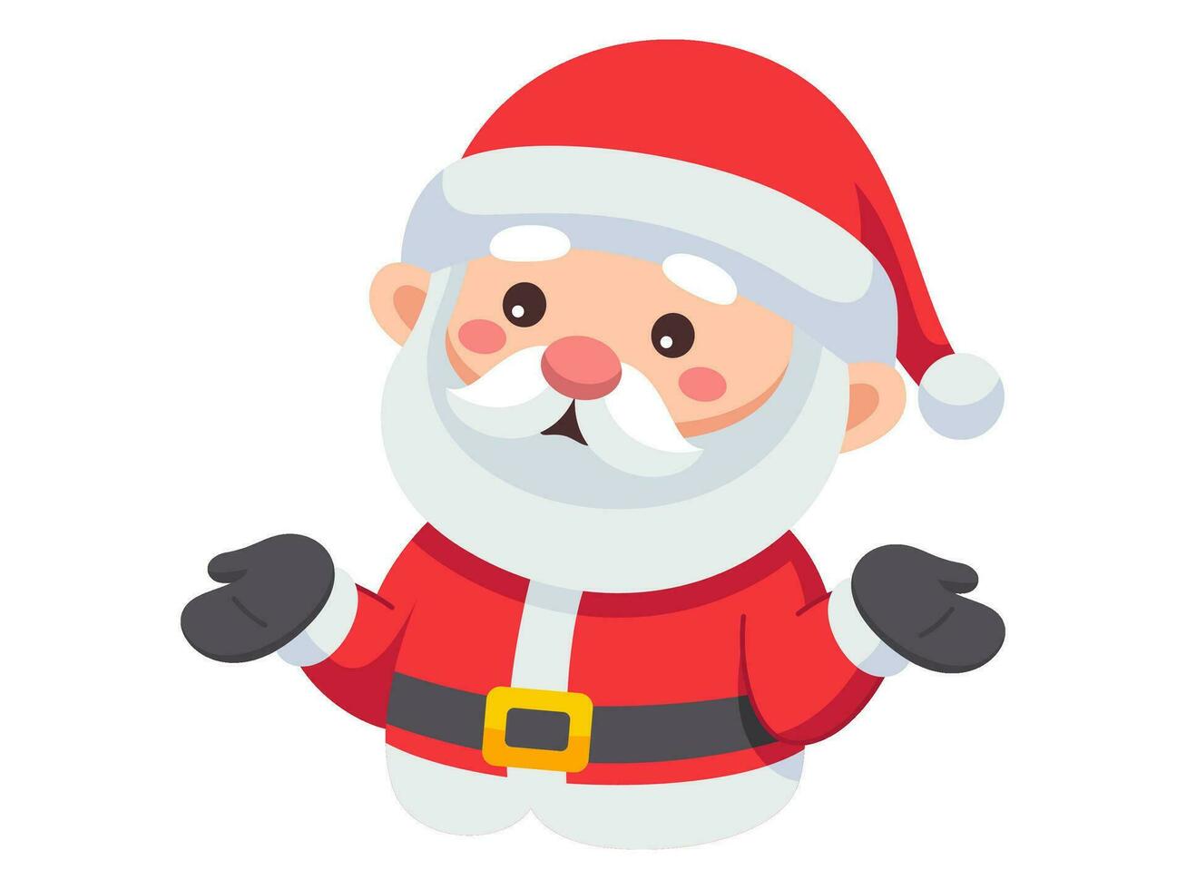 santa claus chibi sticker element christmas illustration collection vector