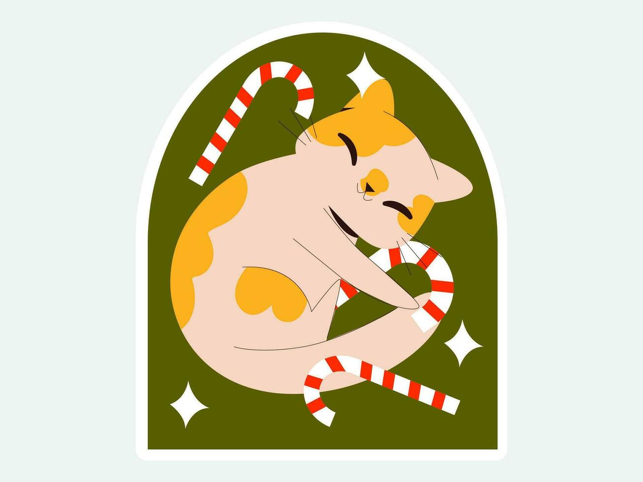 Christmas Cat Illustration Collection vector