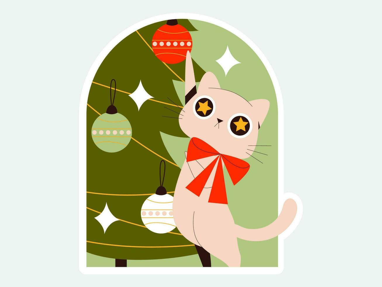 Navidad gato ilustración colección vector