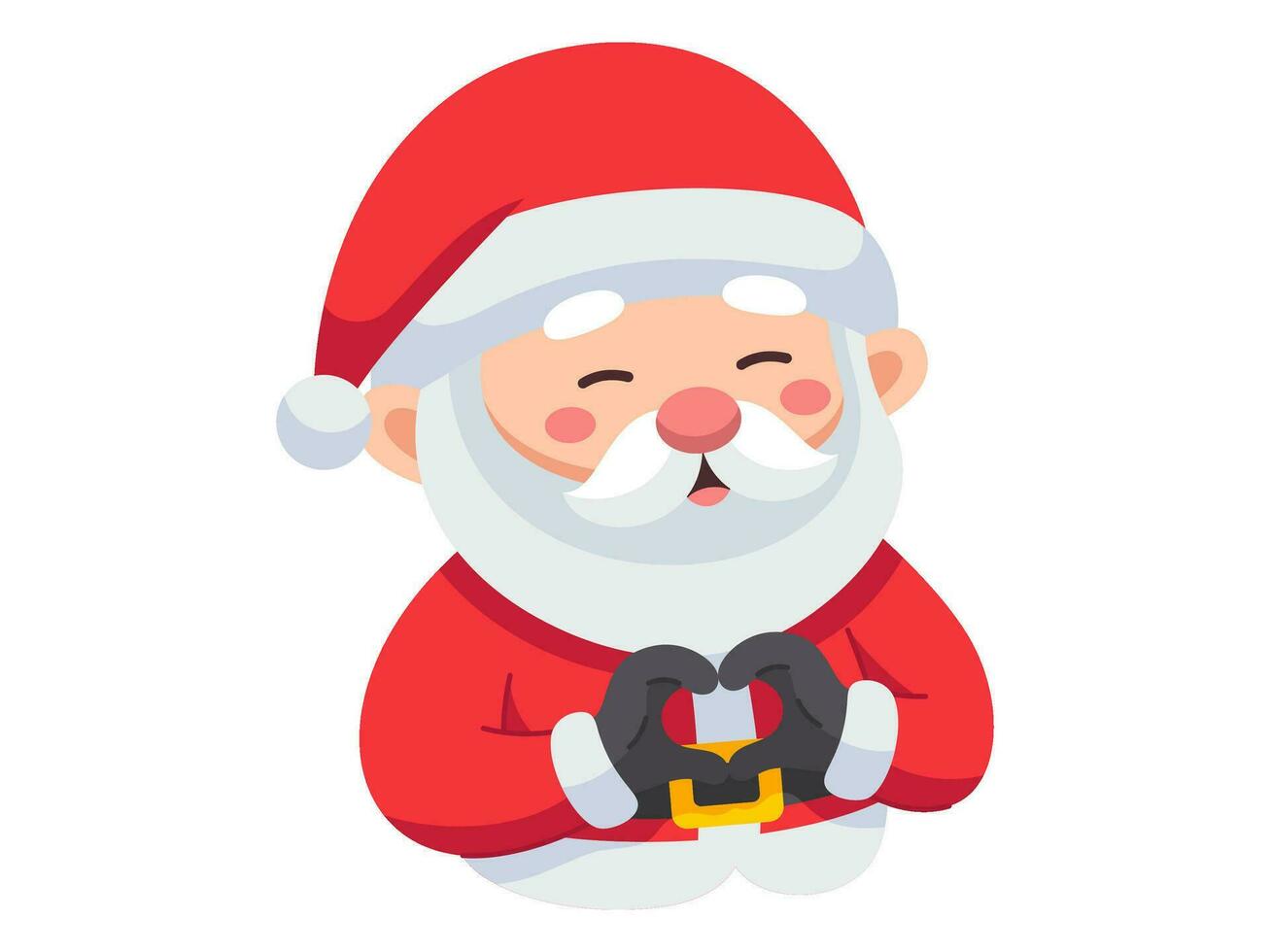 santa claus chibi sticker element christmas illustration collection vector