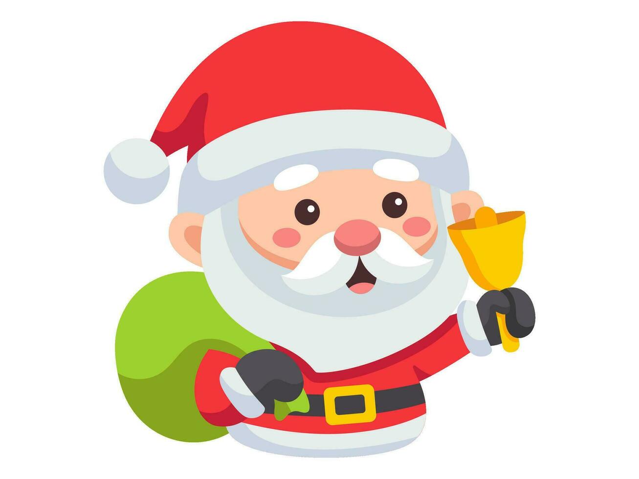 santa claus chibi sticker element christmas illustration collection vector