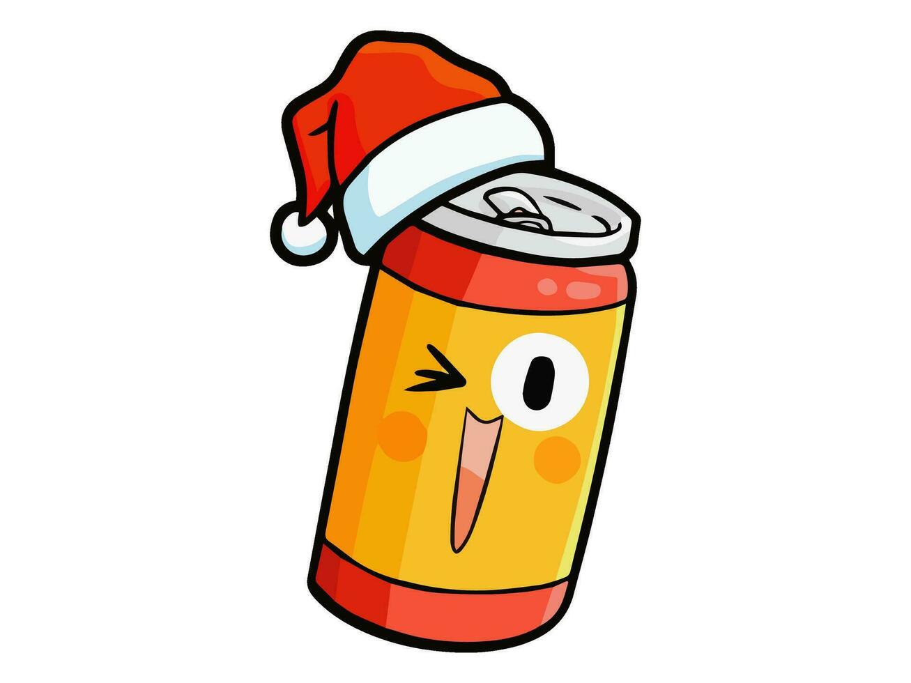 un dibujos animados comida con un Papa Noel sombrero vector