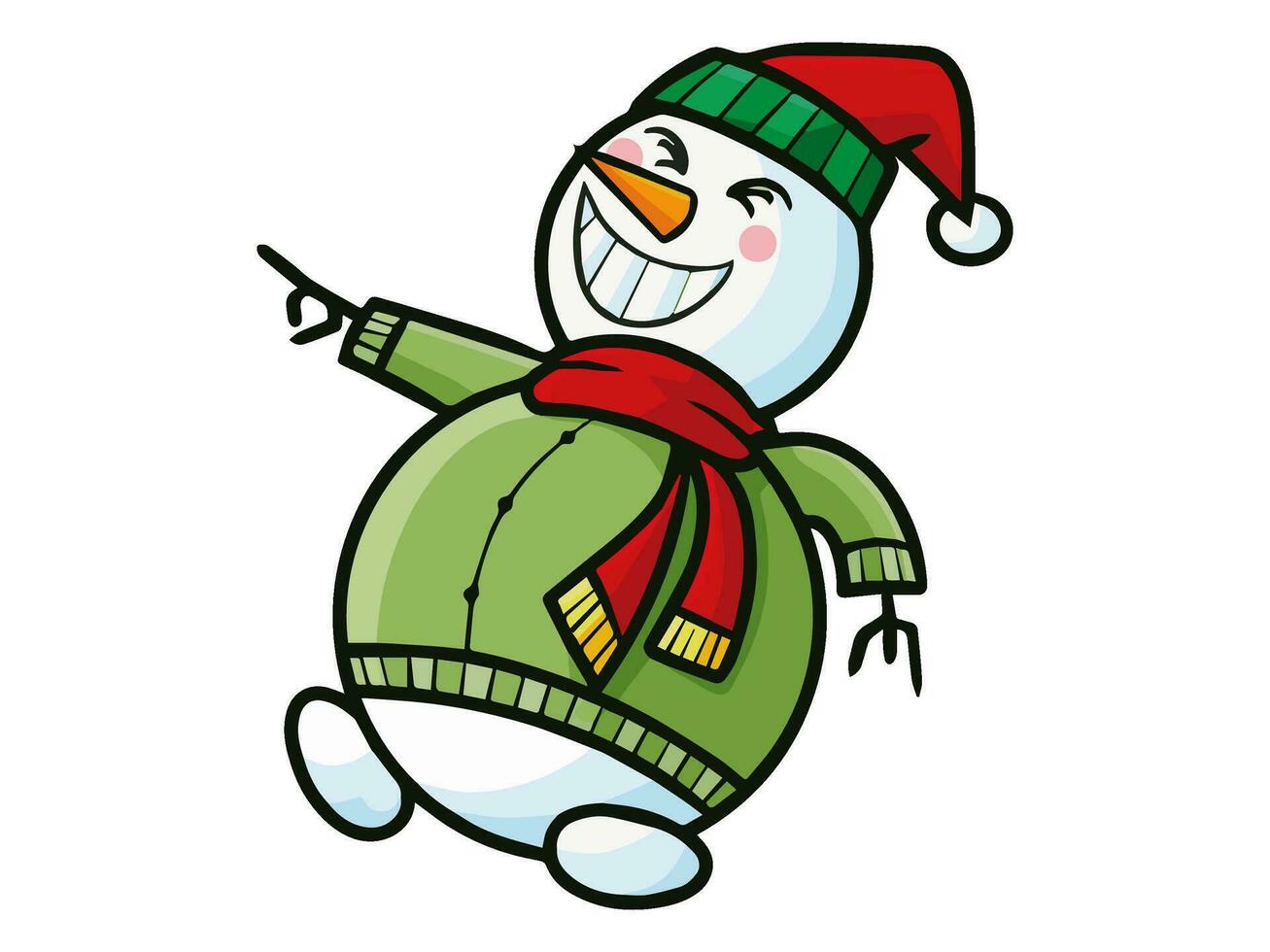 kawaii cartoon character with a santa hat on it vector