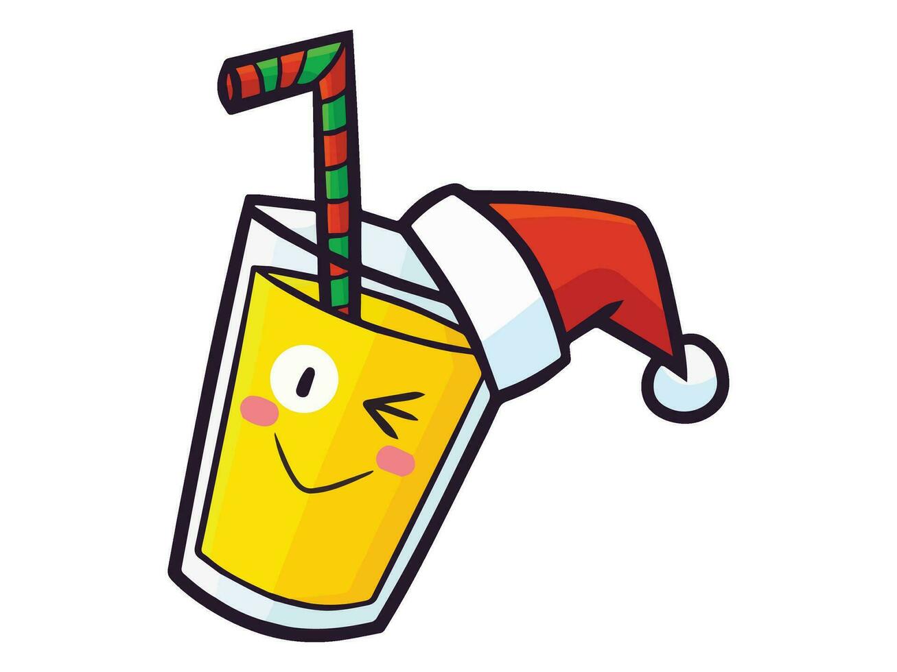 a cartoon food with a santa hat vector