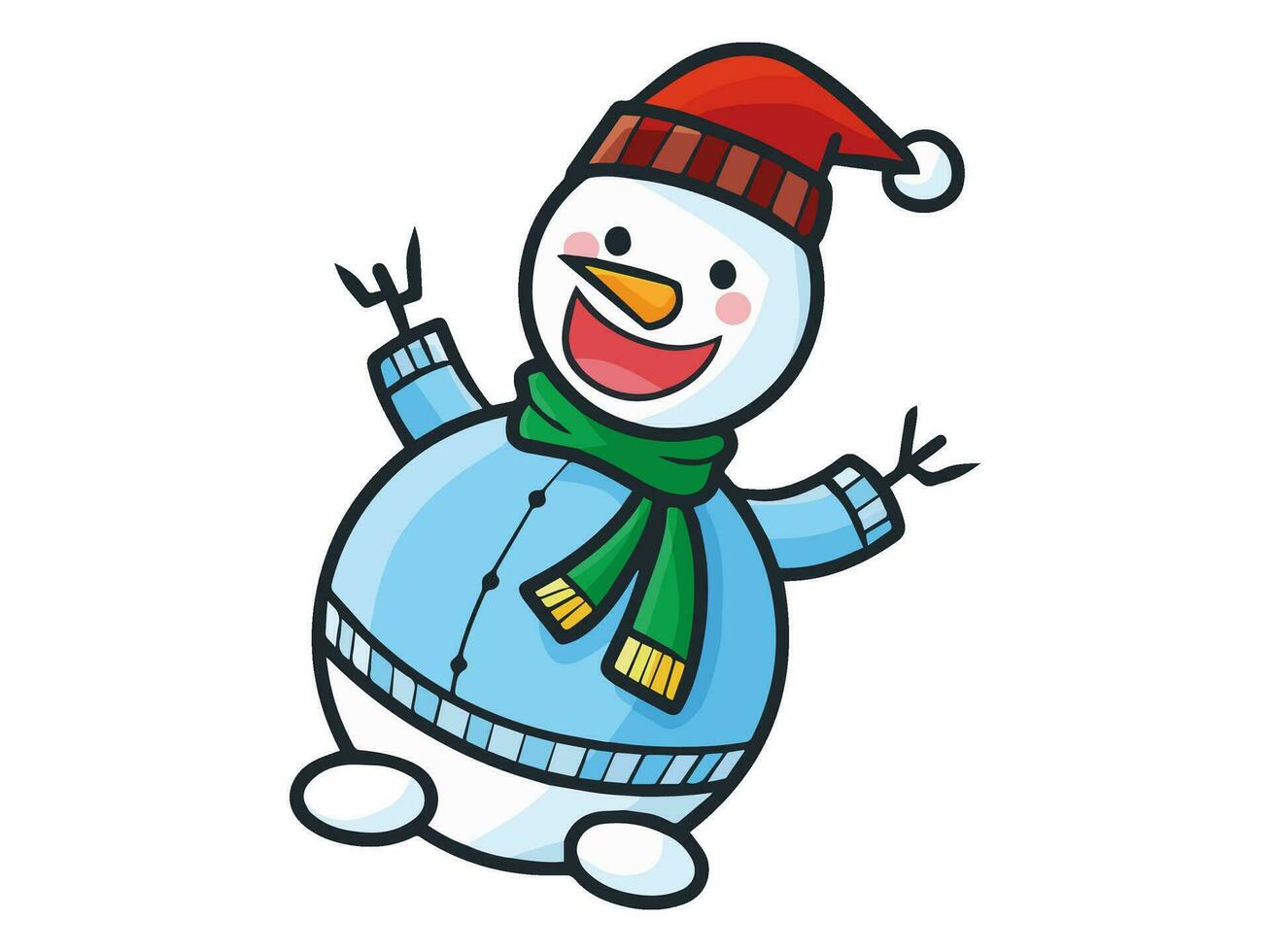 kawaii cartoon character with a santa hat on it vector