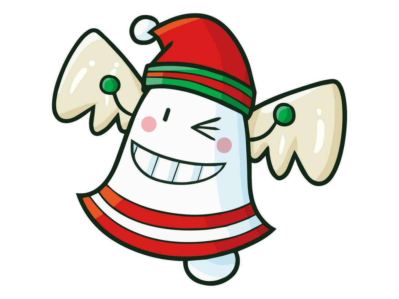 kawaii cartoon character with a santa hat on it vector