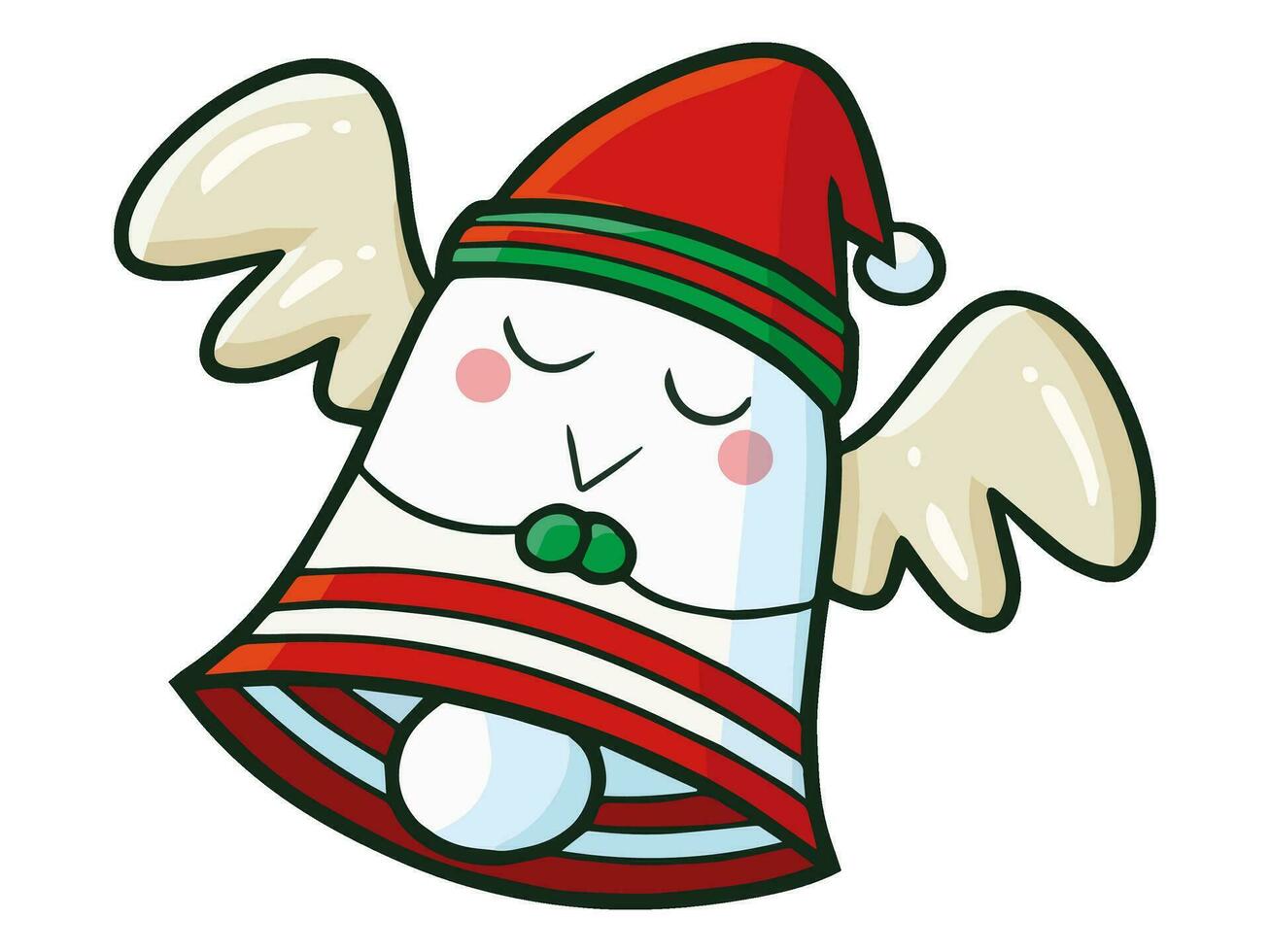 kawaii cartoon character with a santa hat on it vector