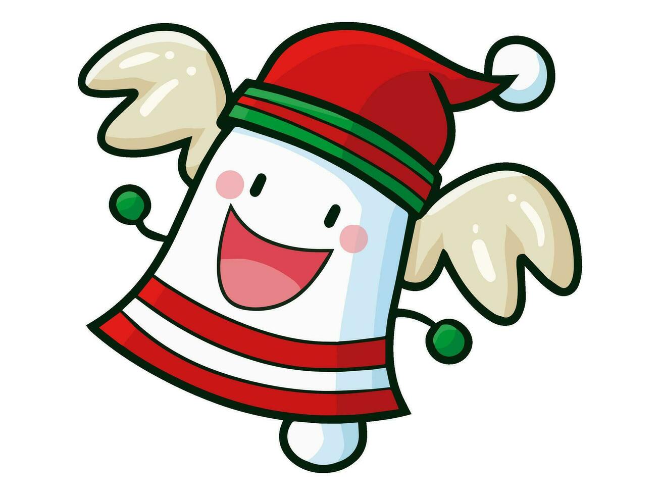 kawaii cartoon character with a santa hat on it vector