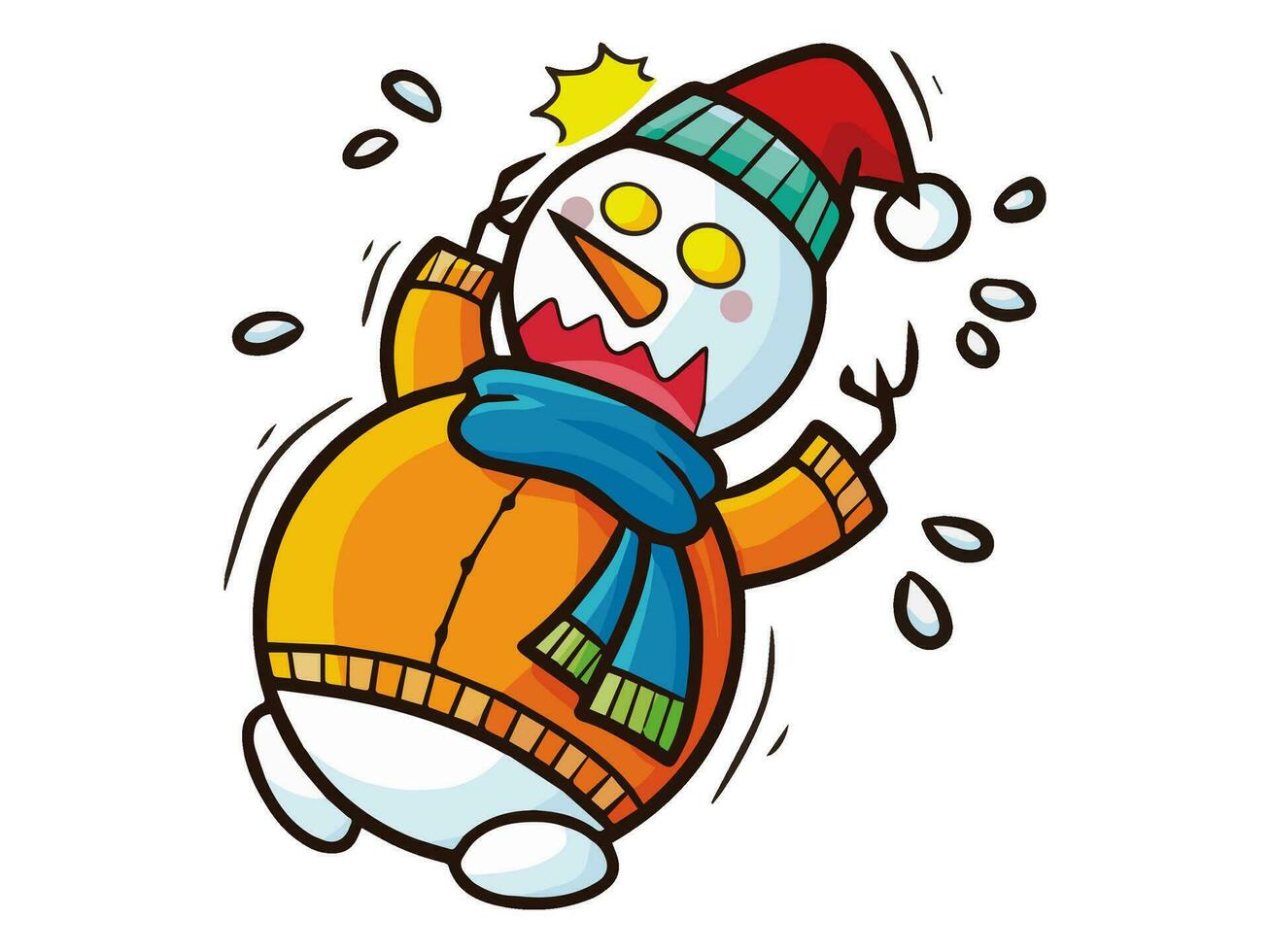 kawaii cartoon character with a santa hat on it vector