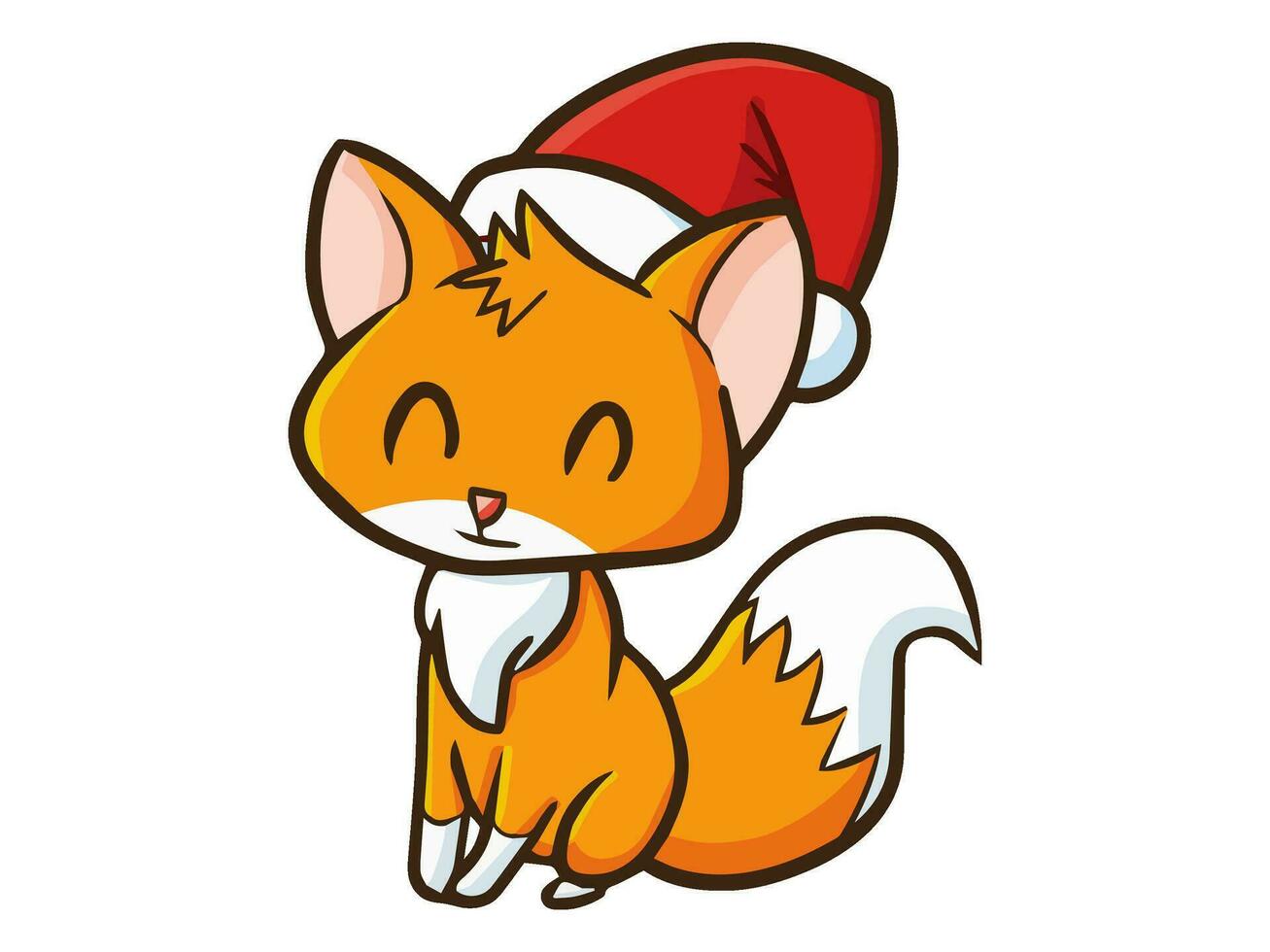 a cartoon animal wearing a santa hat vector