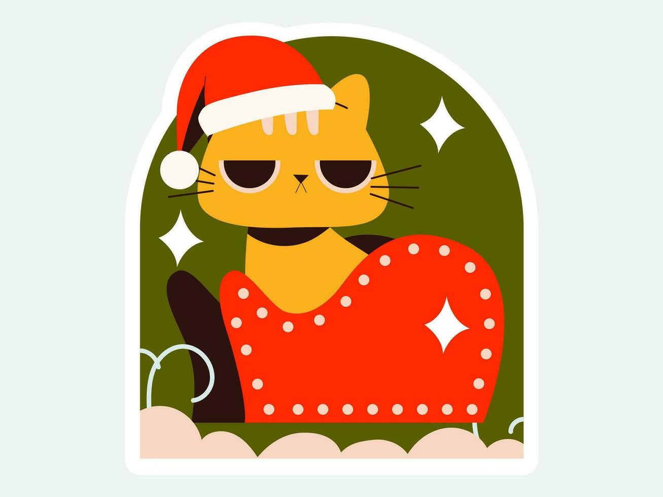 Christmas Cat Illustration Collection vector