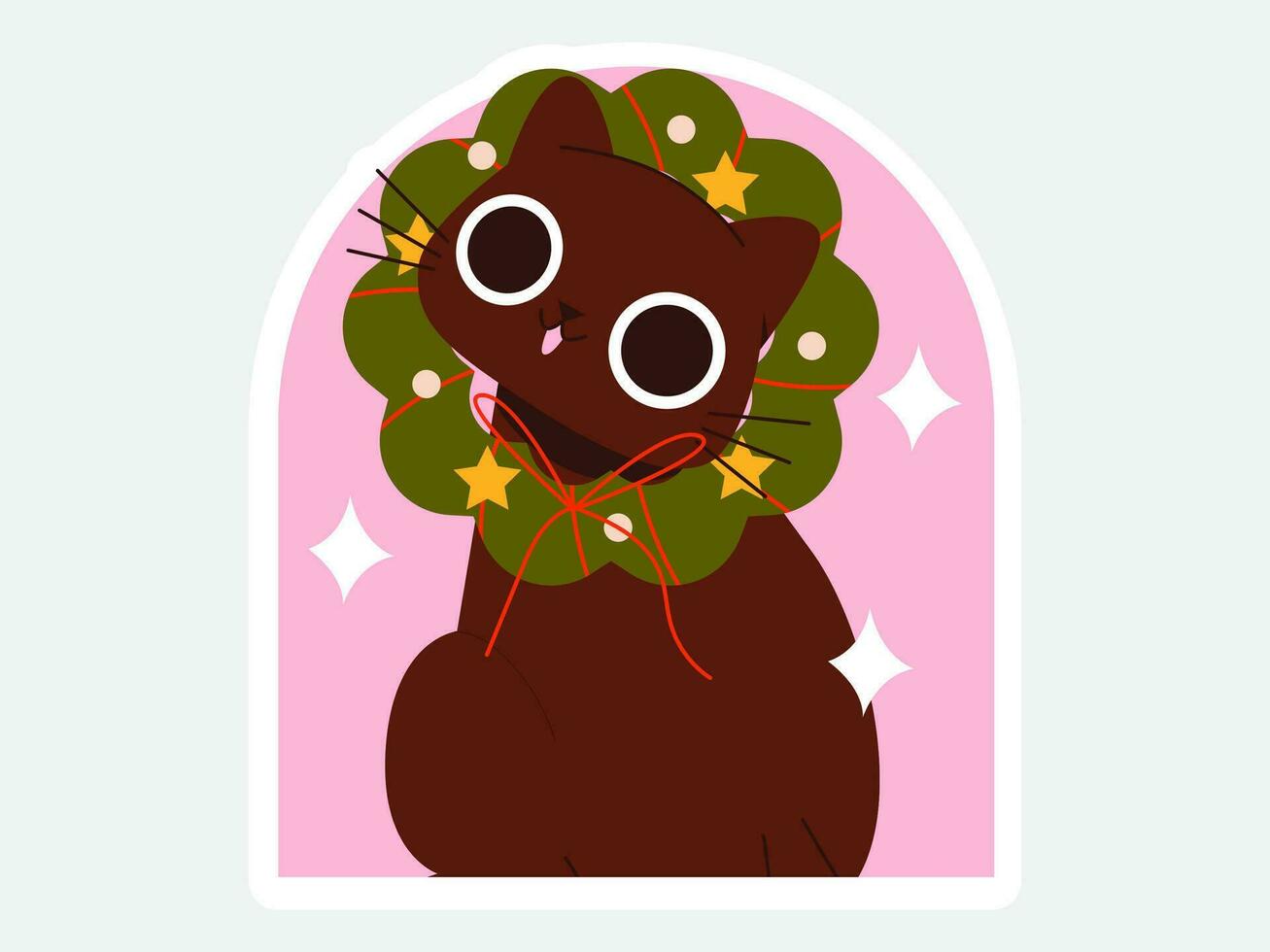 Christmas Cat Illustration Collection vector