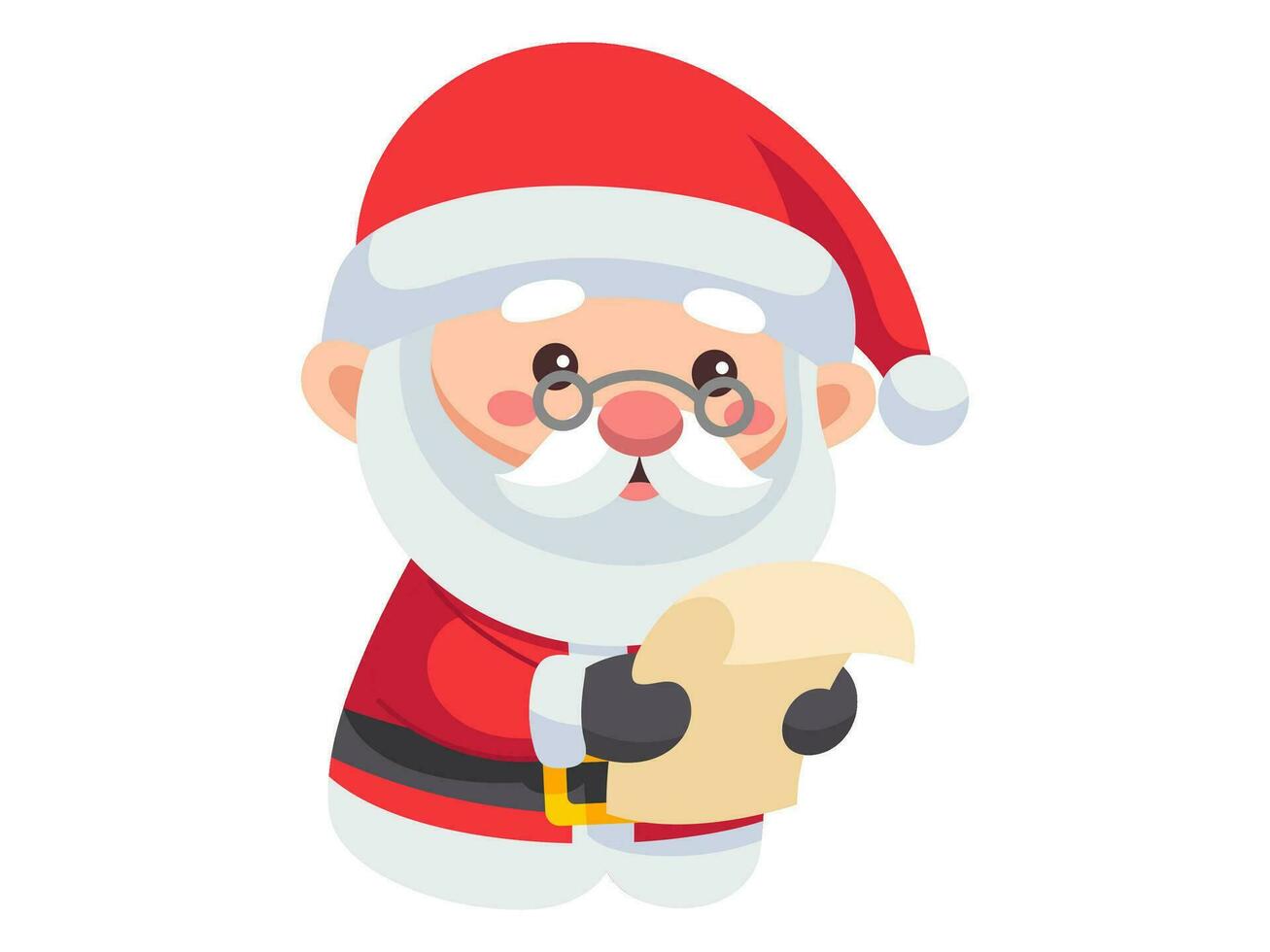 santa claus chibi sticker element christmas illustration collection vector