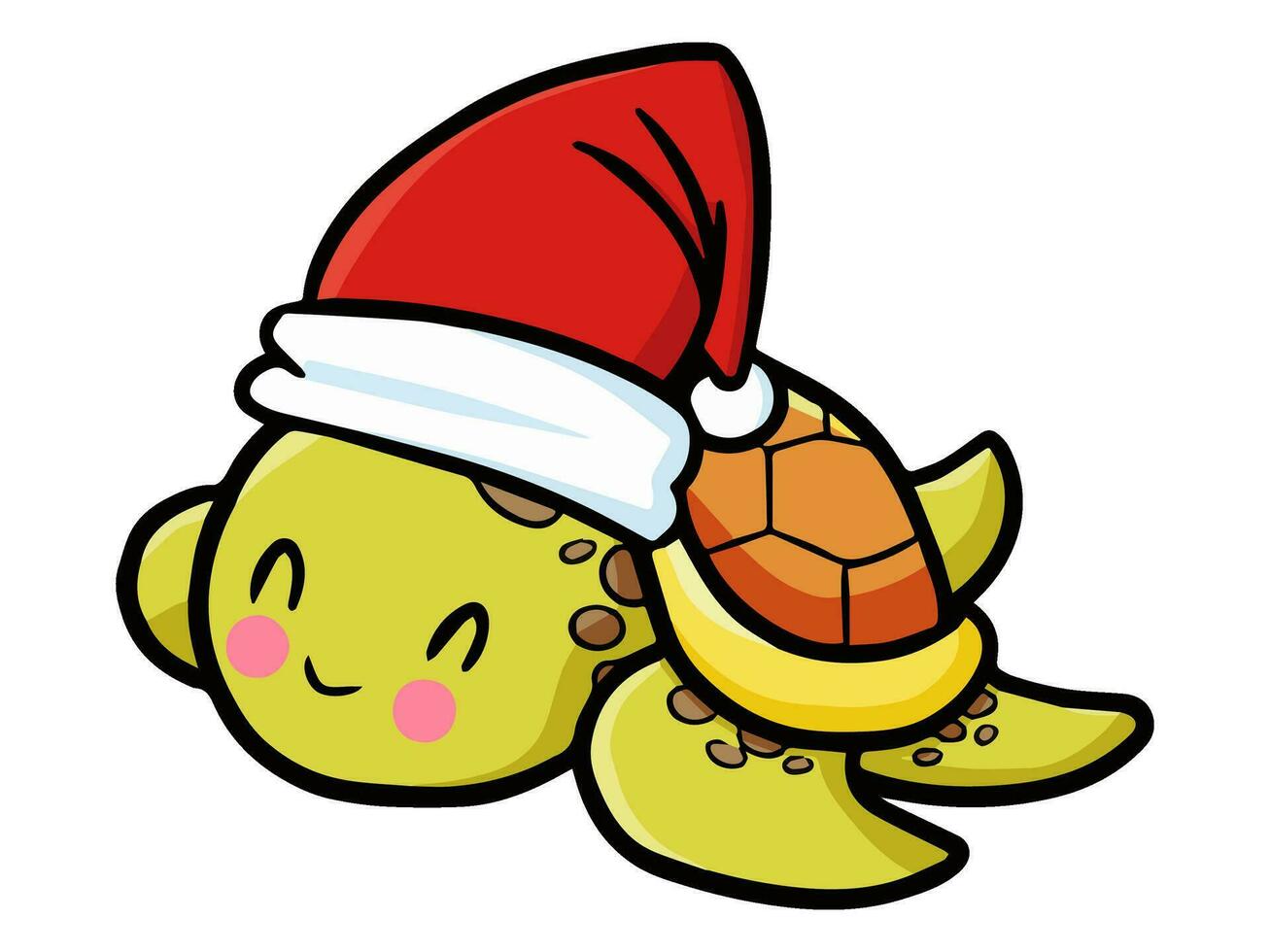 a cartoon animal wearing a santa hat vector