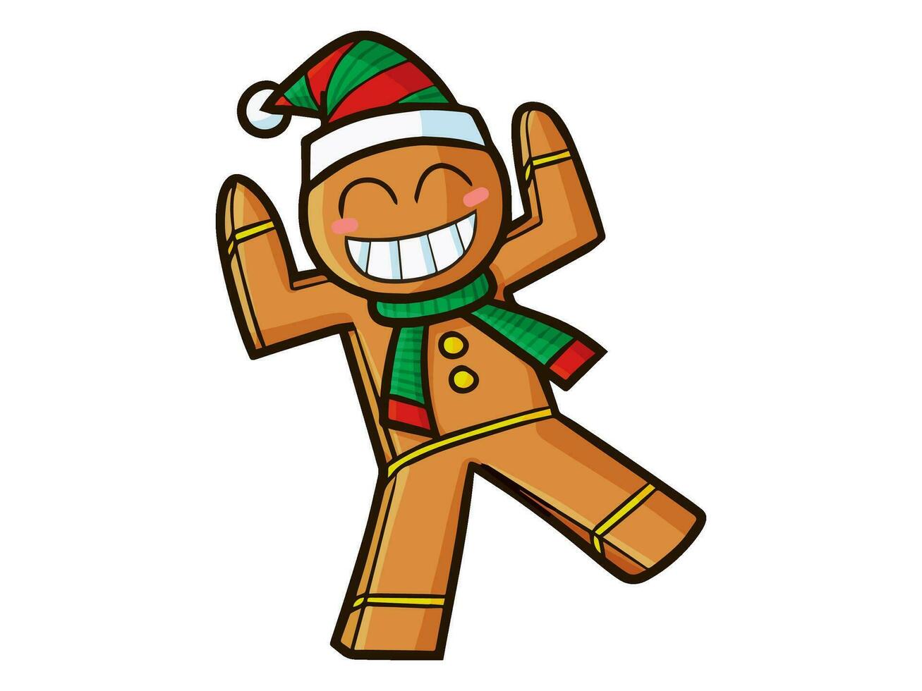 kawaii cartoon character with a santa hat on it vector