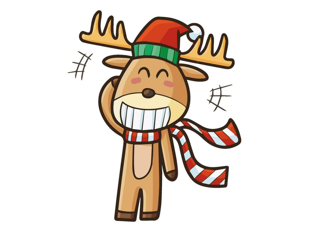 kawaii cartoon character with a santa hat on it vector