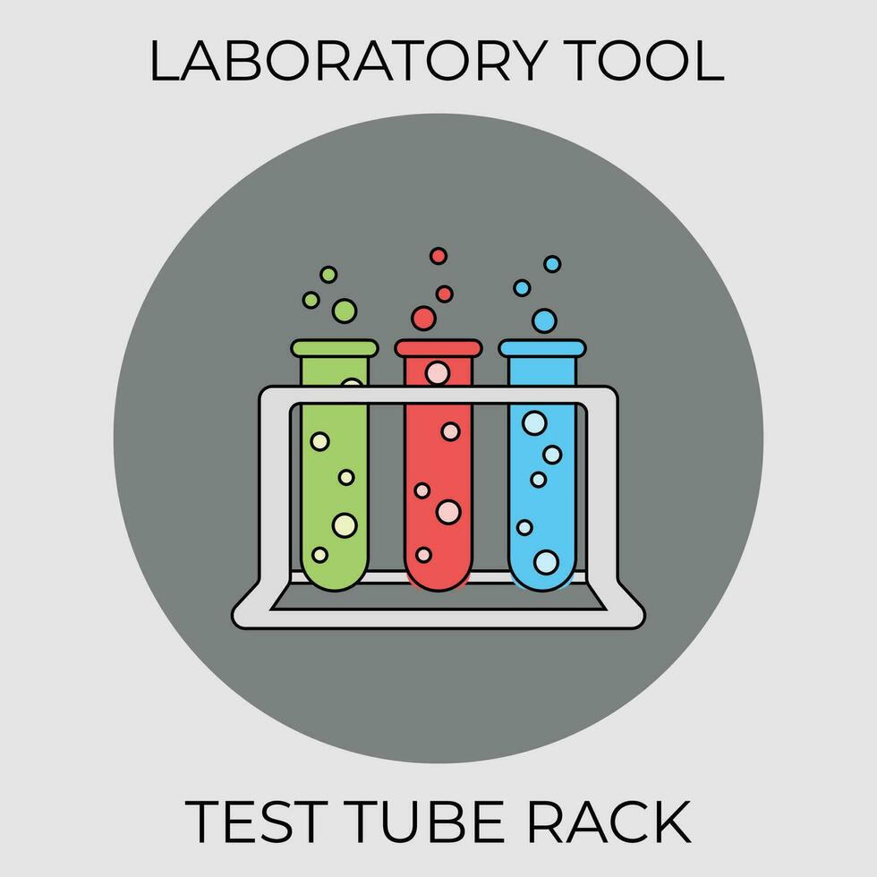 laboratorio herramientas y equipo prueba tubo estante vector