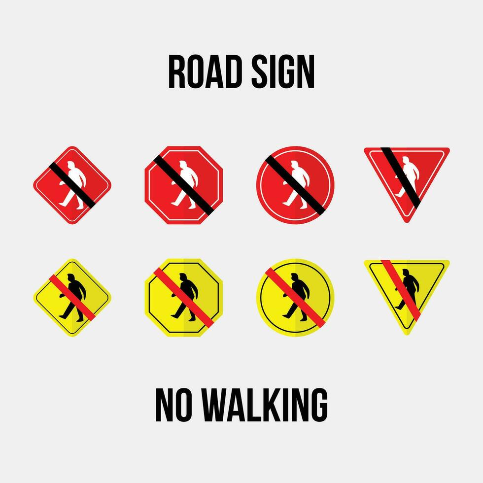 no walking road sign vector collection