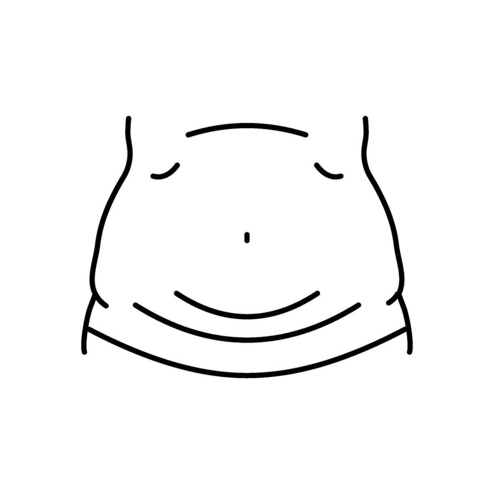 sudden weight gain disease symptom line icon vector illustration