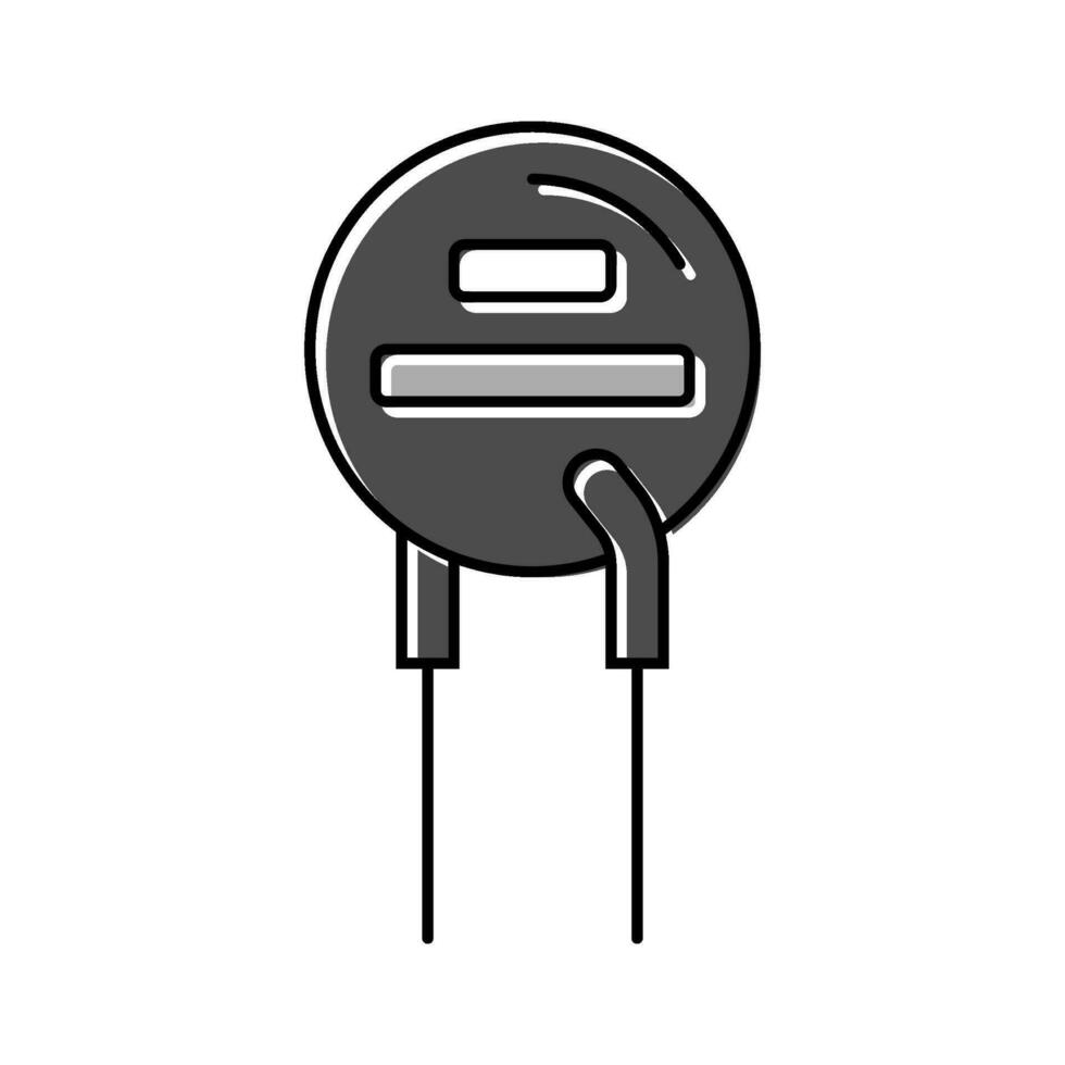 termistor electrónico componente color icono vector ilustración