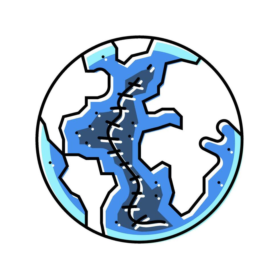 ocean floor mapped future technology color icon vector illustration