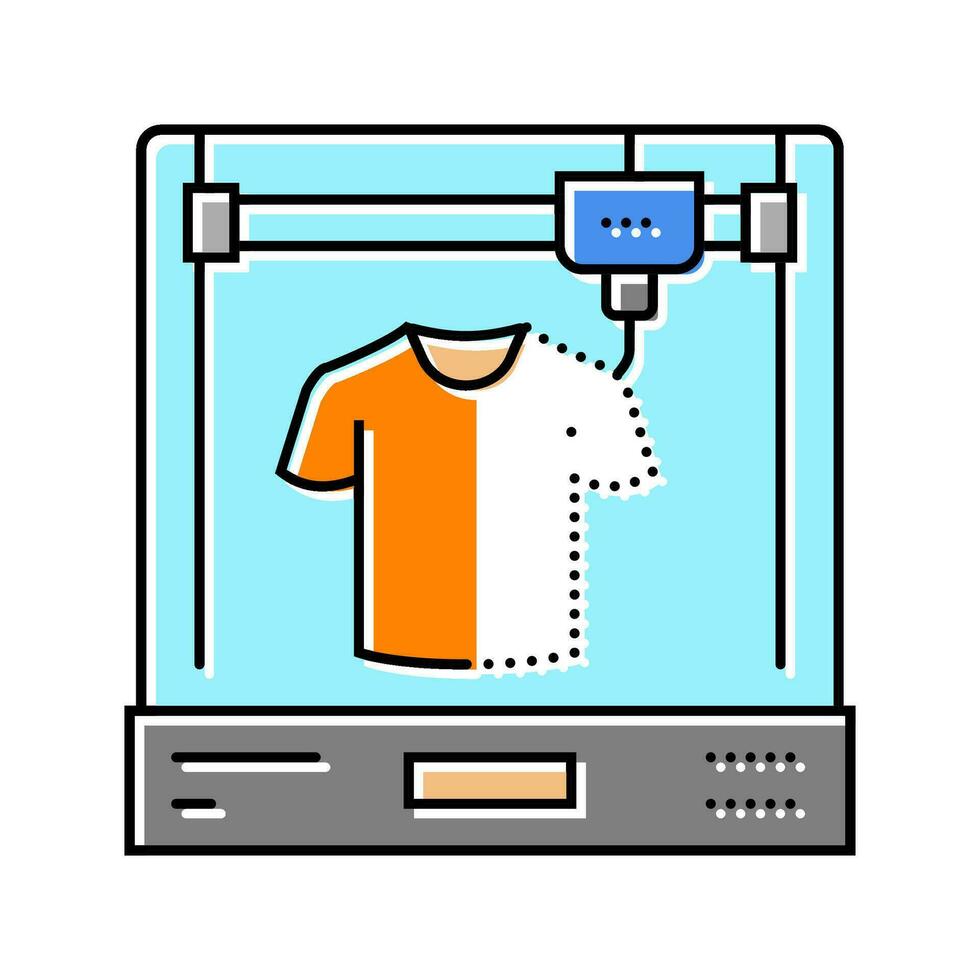 3d printed clothes future technology color icon vector illustration